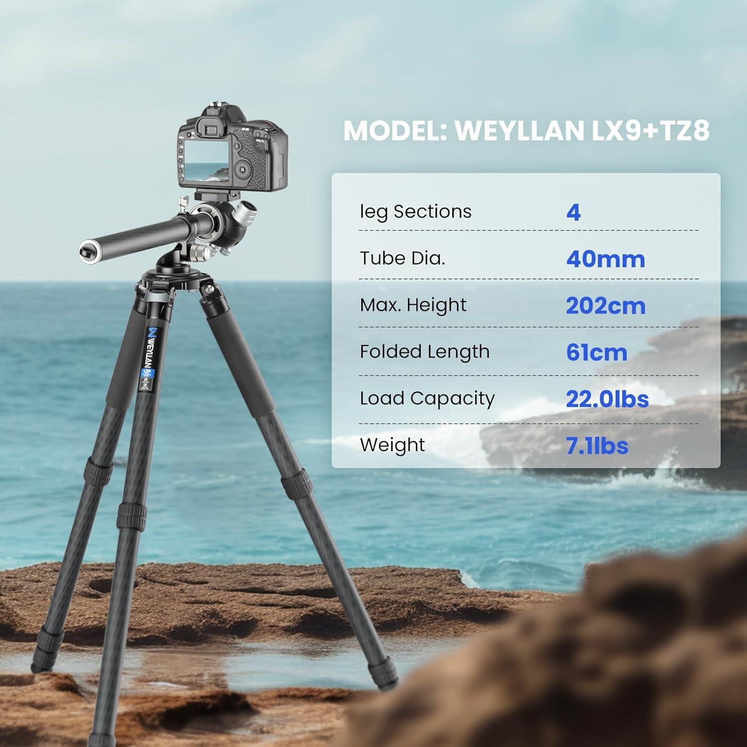 Trípode Horizontal WEYLLAN LX9 de Fibra de Carbono 40kg