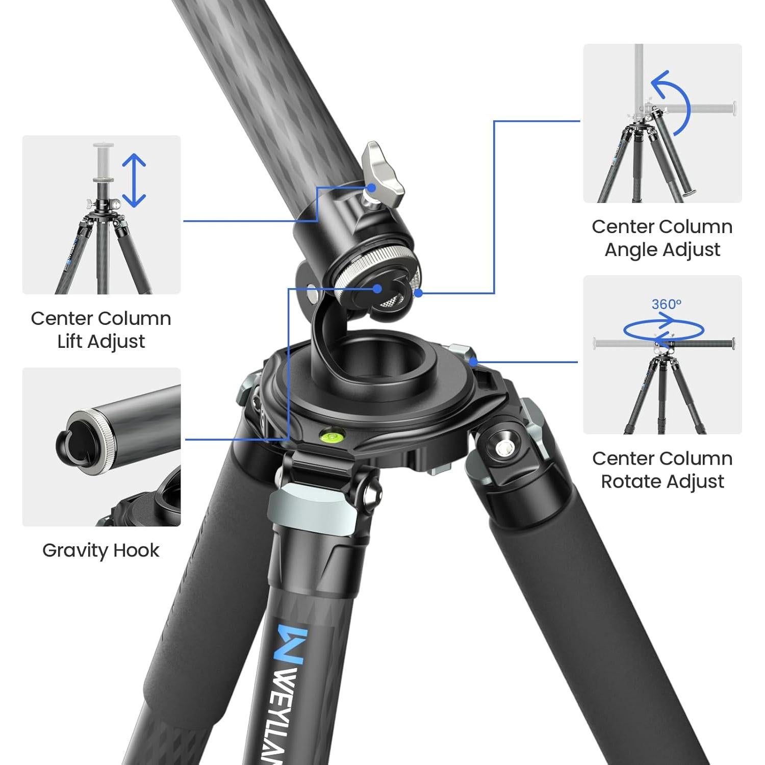 Trípode Horizontal WEYLLAN LX9 de Fibra de Carbono 40kg