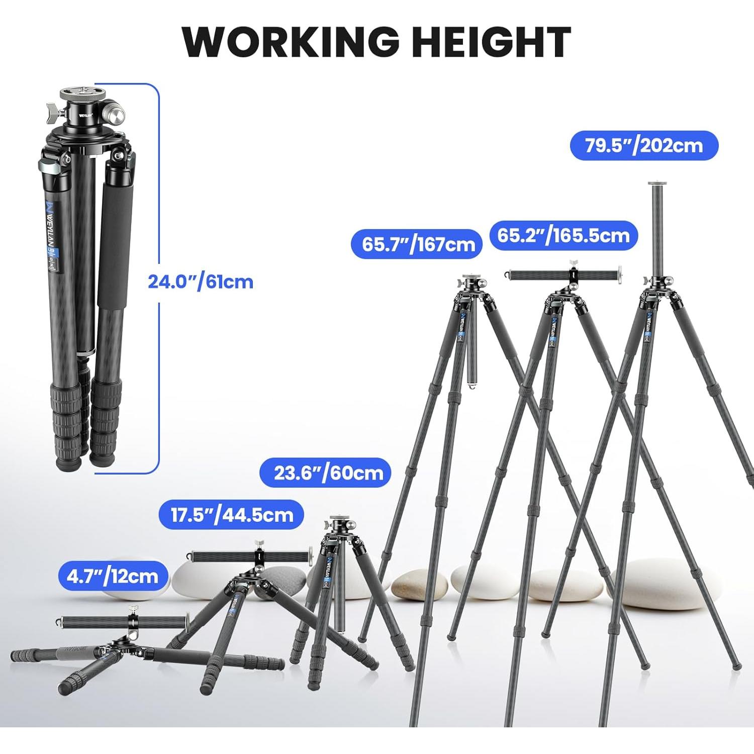 Trípode Horizontal WEYLLAN LX9 de Fibra de Carbono 40kg