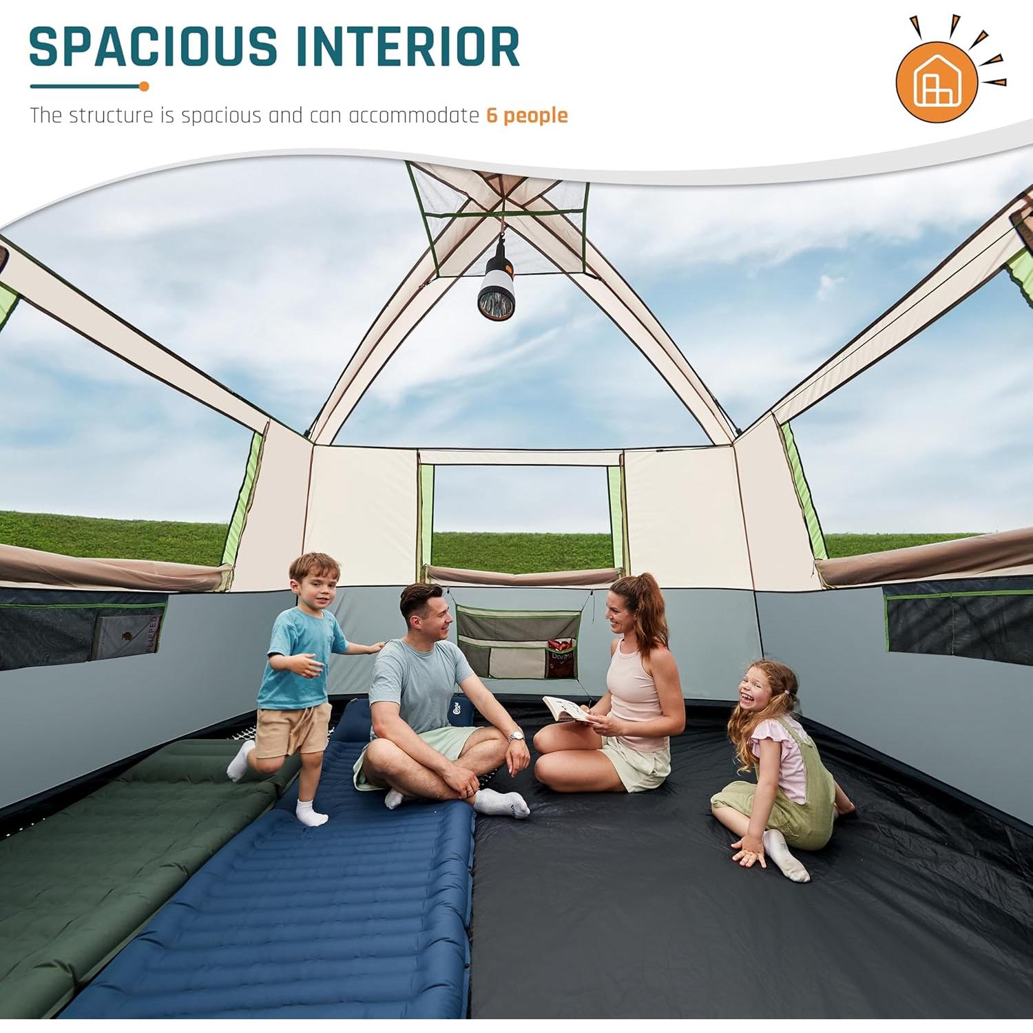 Tienda de Camping DMH OUTDOORS para 6 Personas con Porche