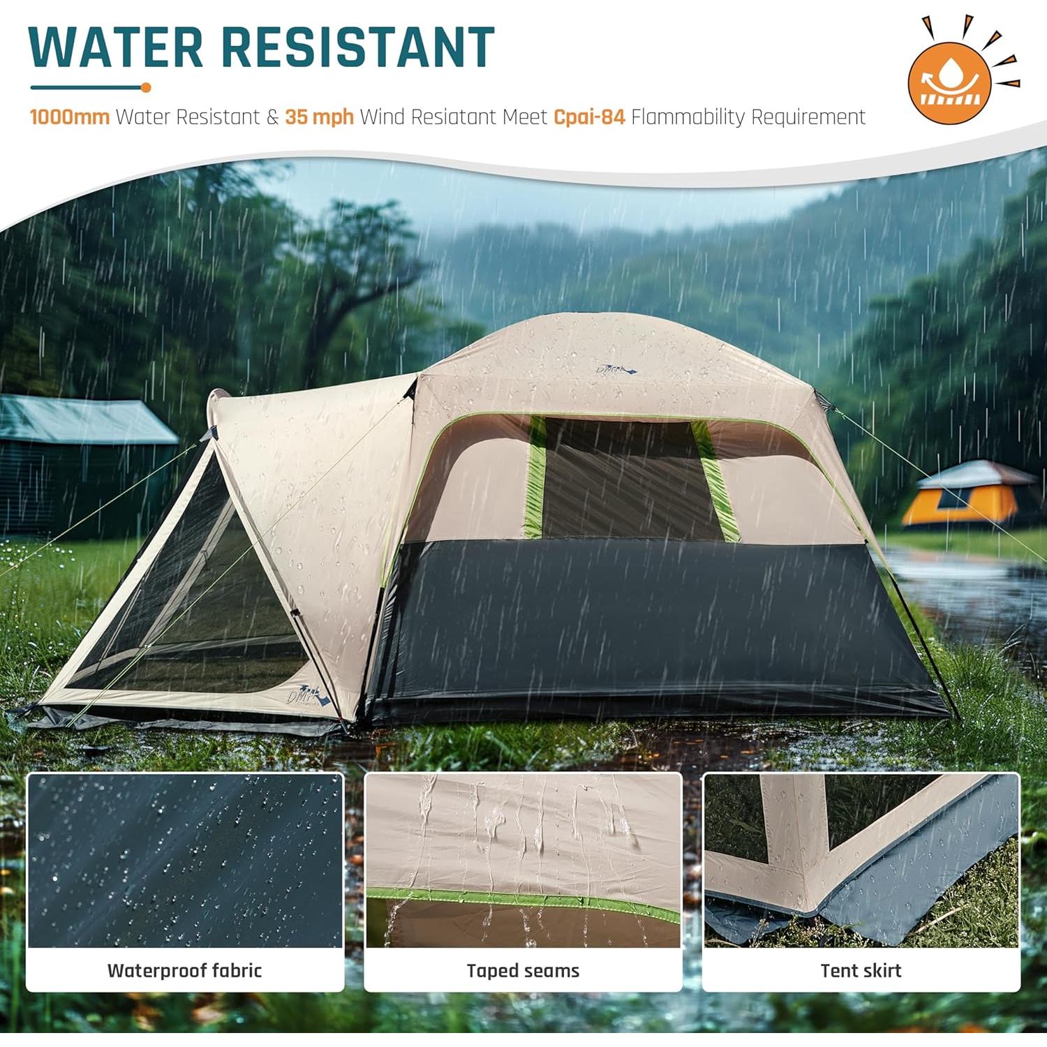 Tienda de Camping DMH OUTDOORS para 6 Personas con Porche