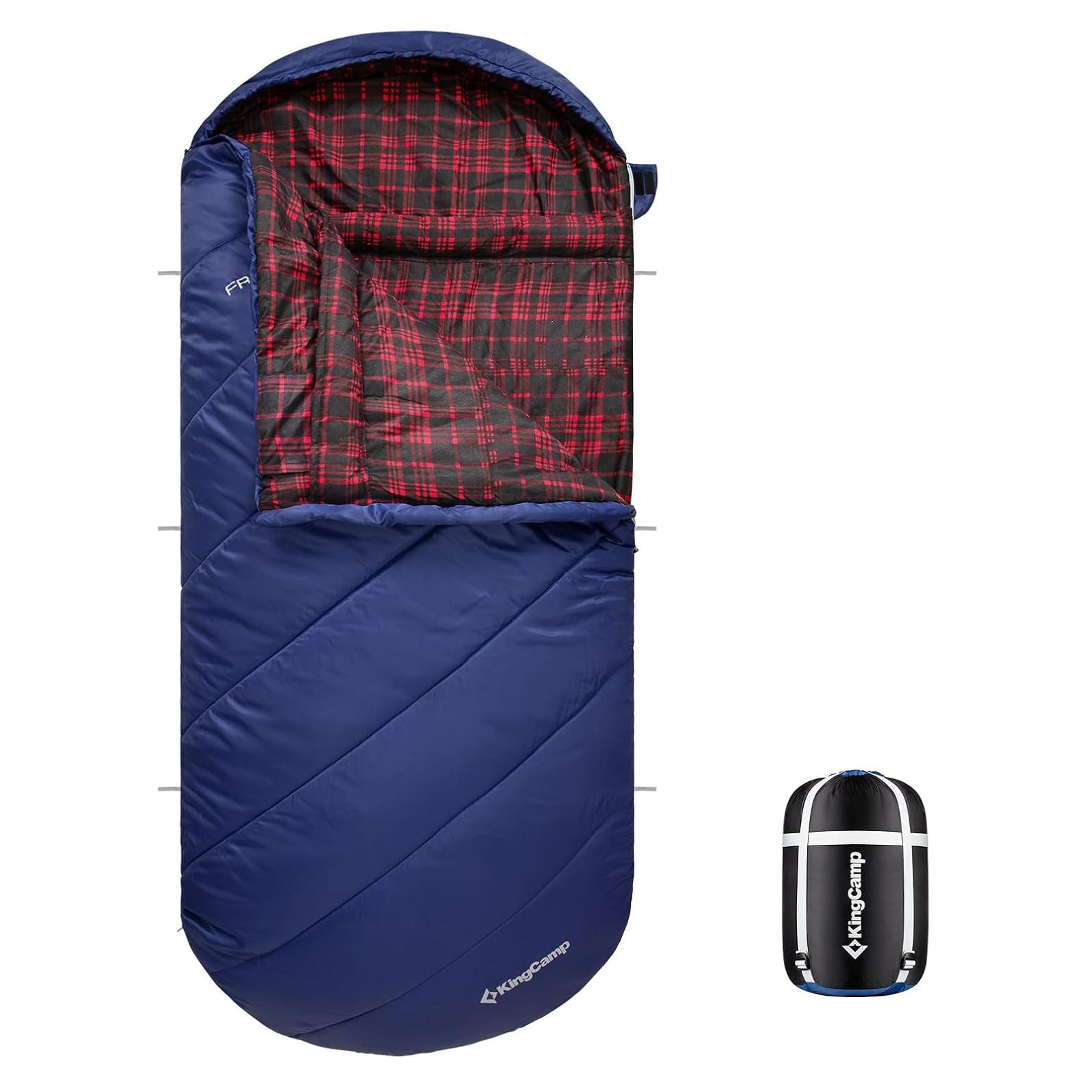 Saco de dormir KingCamp XL impermeable para clima frío y cálido