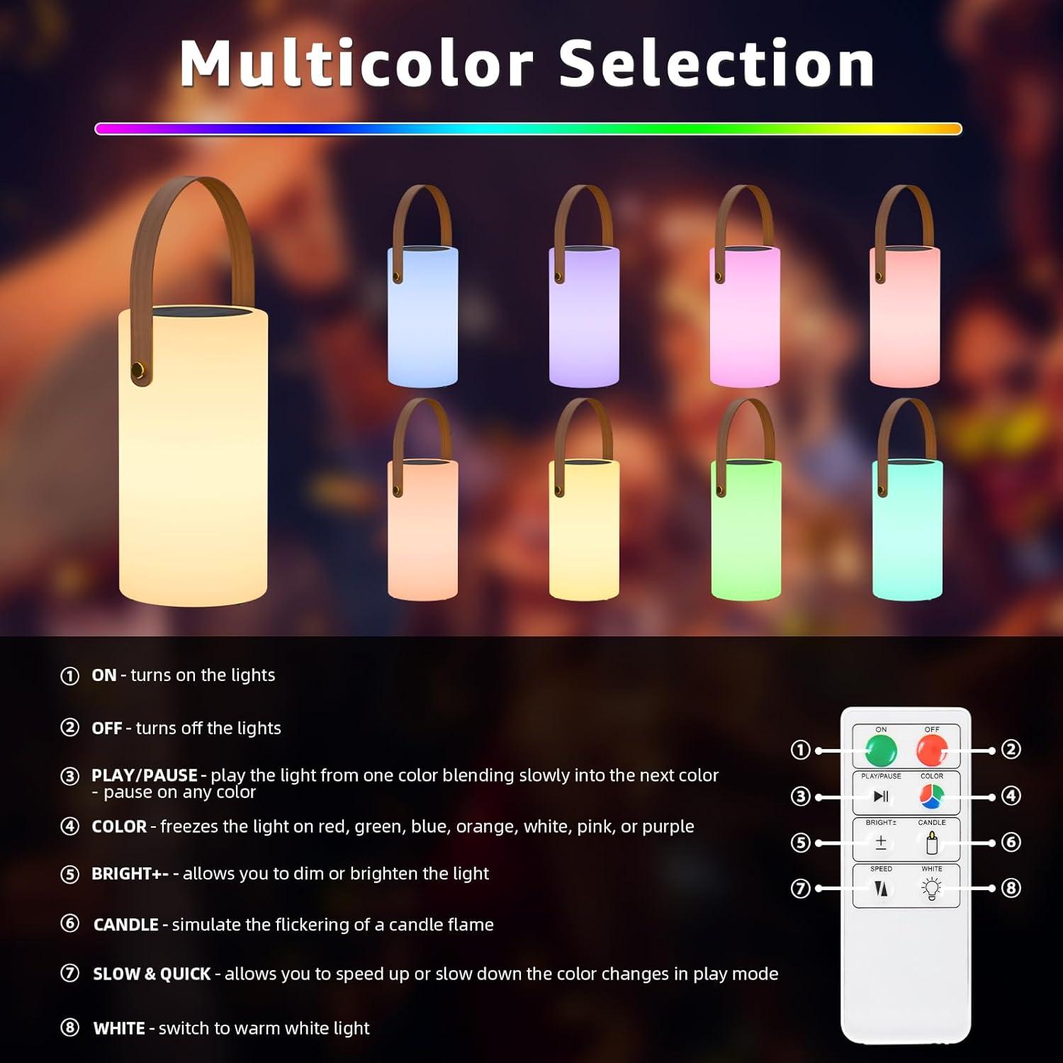 Lámpara de Mesa Solar LED NiceBuy 2 Paquetes IP44 Recargable