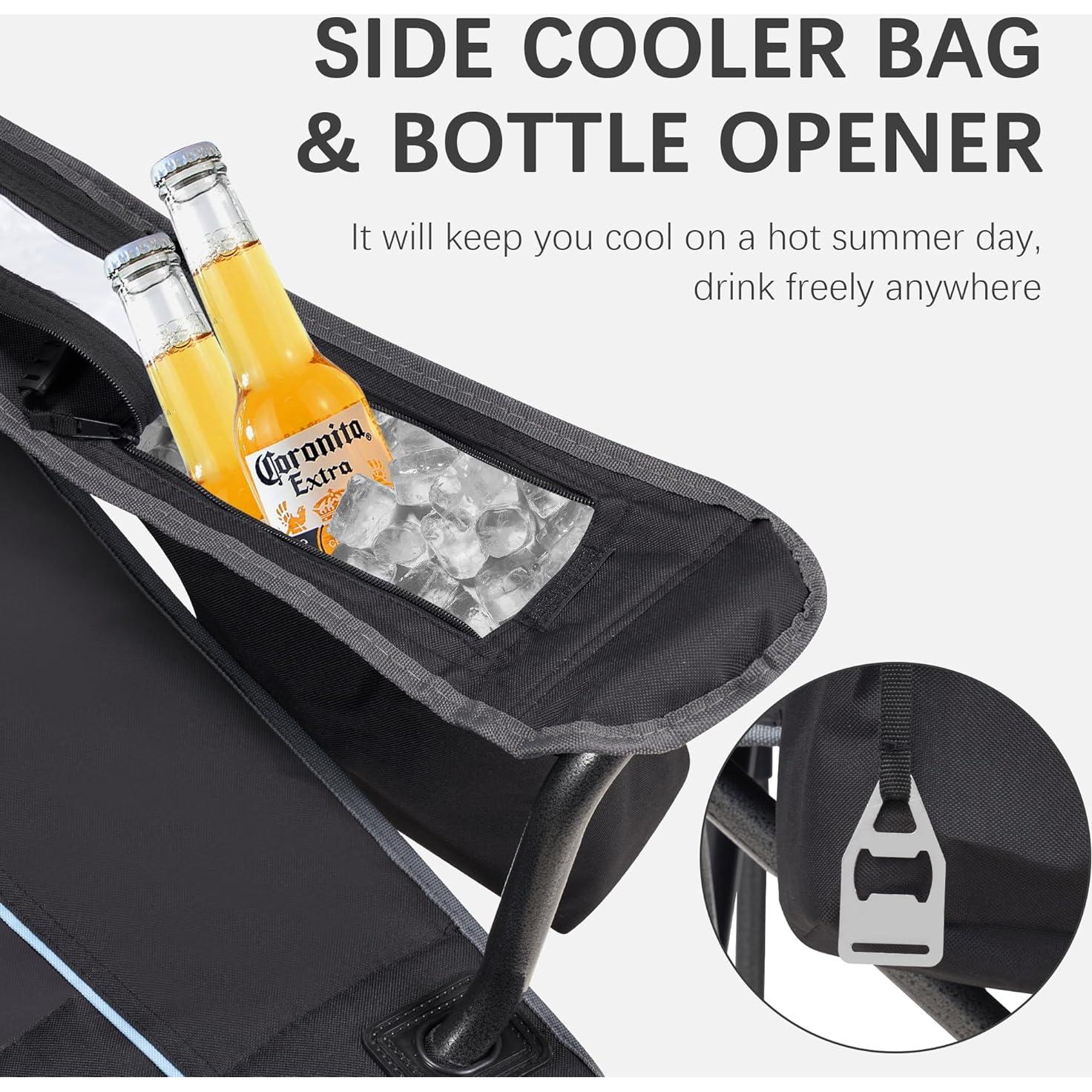 Silla de Camping Plegable Unisakey Negra - Soporta 204kg