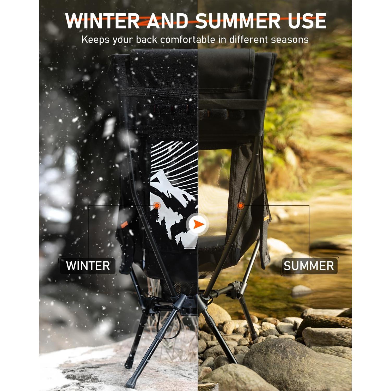 Silla de Camping Plegable NOVSIGHT con Respaldo Alto y Reposacabezas