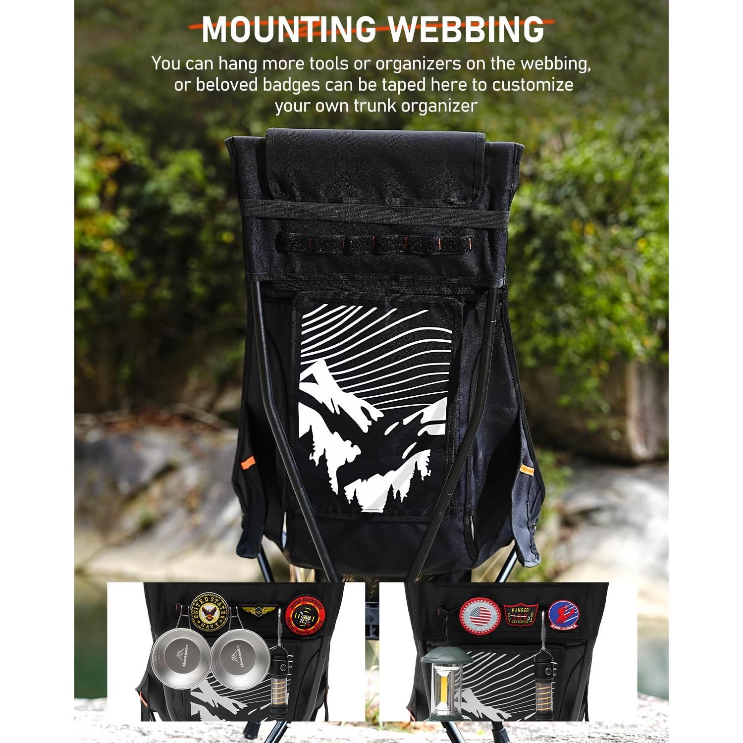 Silla de Camping Plegable NOVSIGHT con Respaldo Alto y Reposacabezas