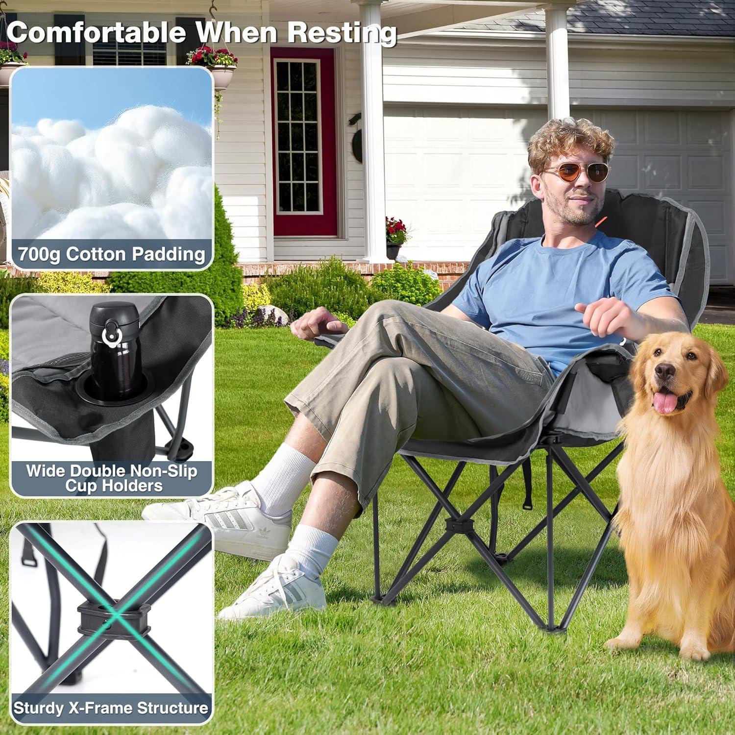 Silla de Camping Plegable RELAX FIELD Sobredimensionada 226kg