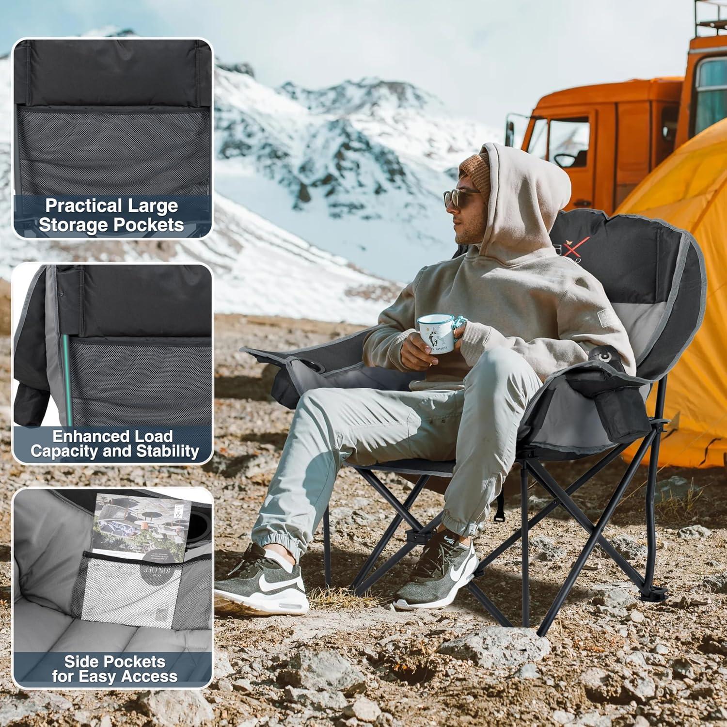 Silla de Camping Plegable RELAX FIELD Sobredimensionada 226kg