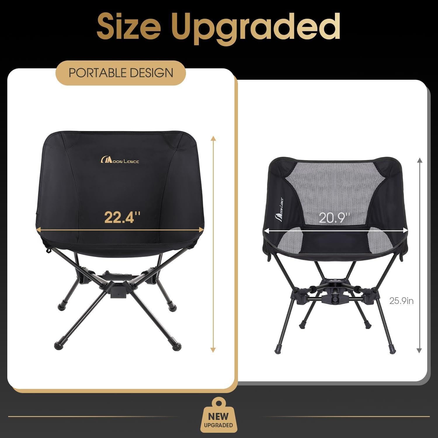 Silla de Camping Plegable MOON LENCE 150 kg Negra