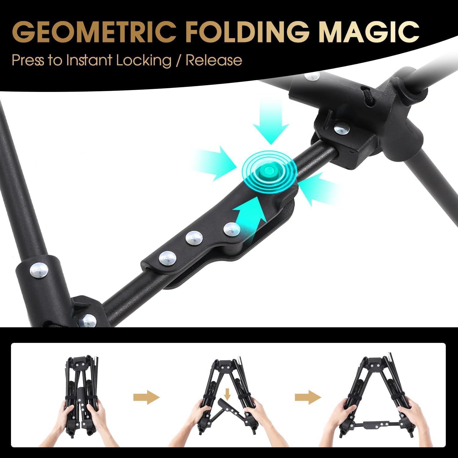 Silla de Camping Plegable MOON LENCE 150 kg Negra