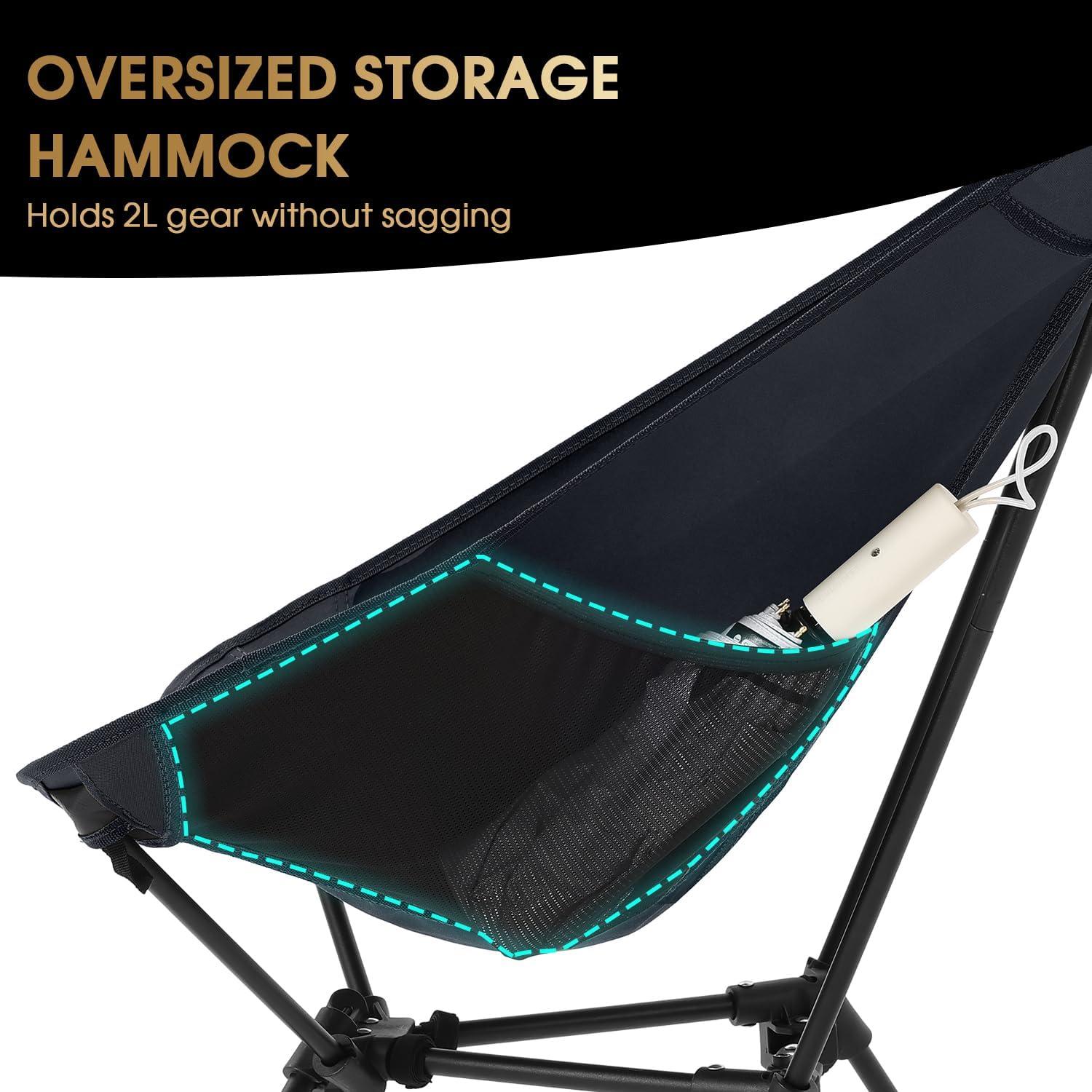 Silla de Camping Plegable MOON LENCE 150 kg Negra