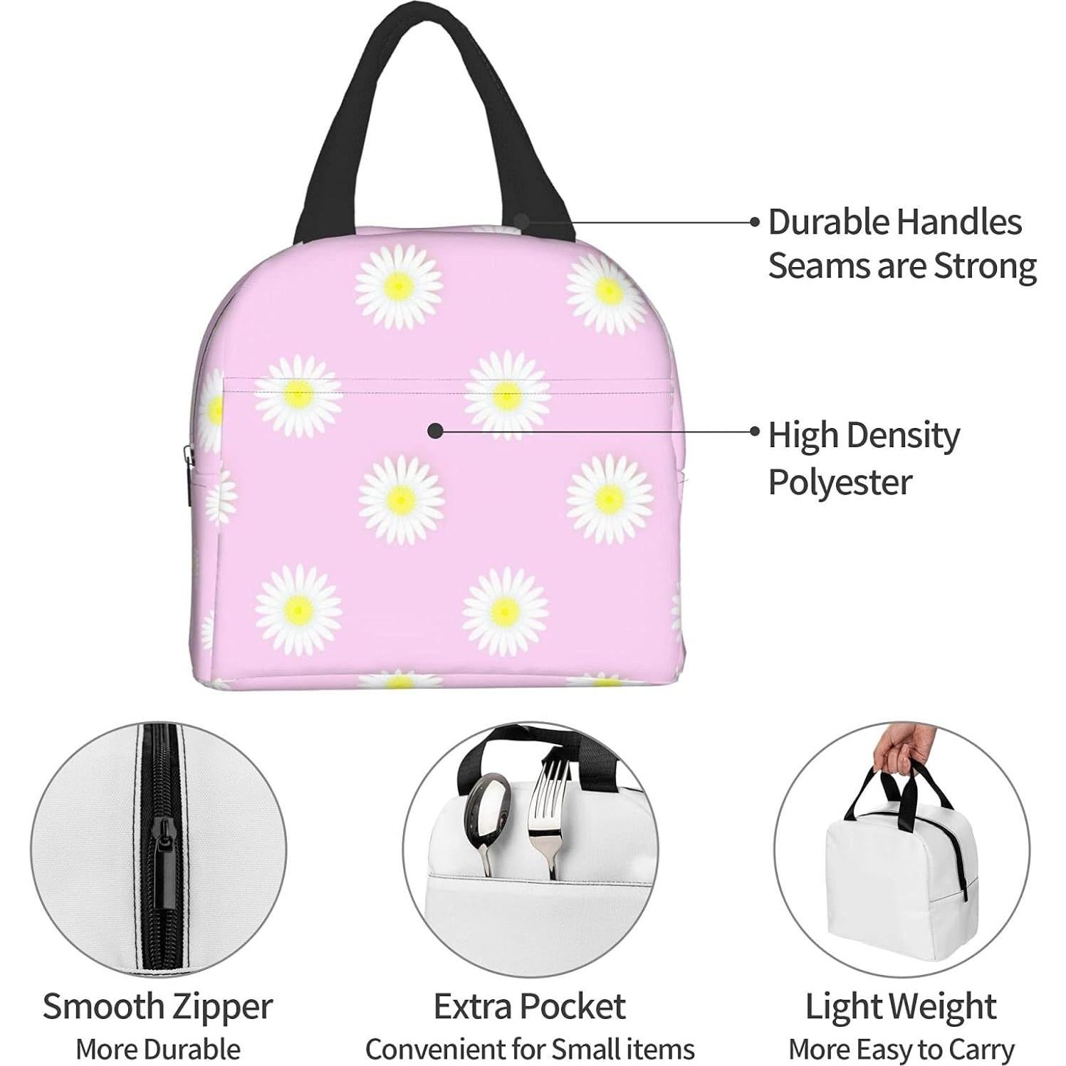 Bolsa de Almuerzo Aislada Carati Floral Rosa 22x13x20 cm