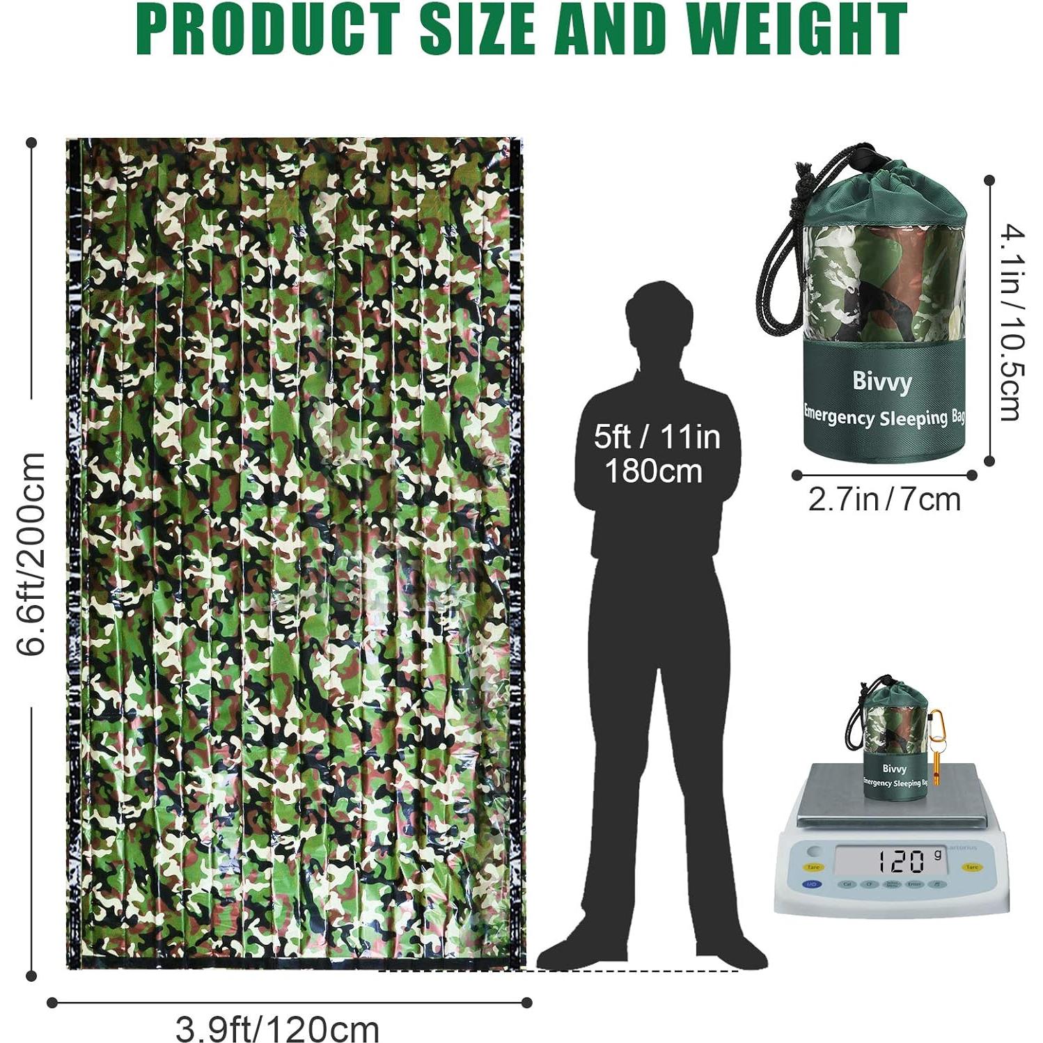 Saco de Dormir de Emergencia Timok Camo 2 Unidades 213x122 cm