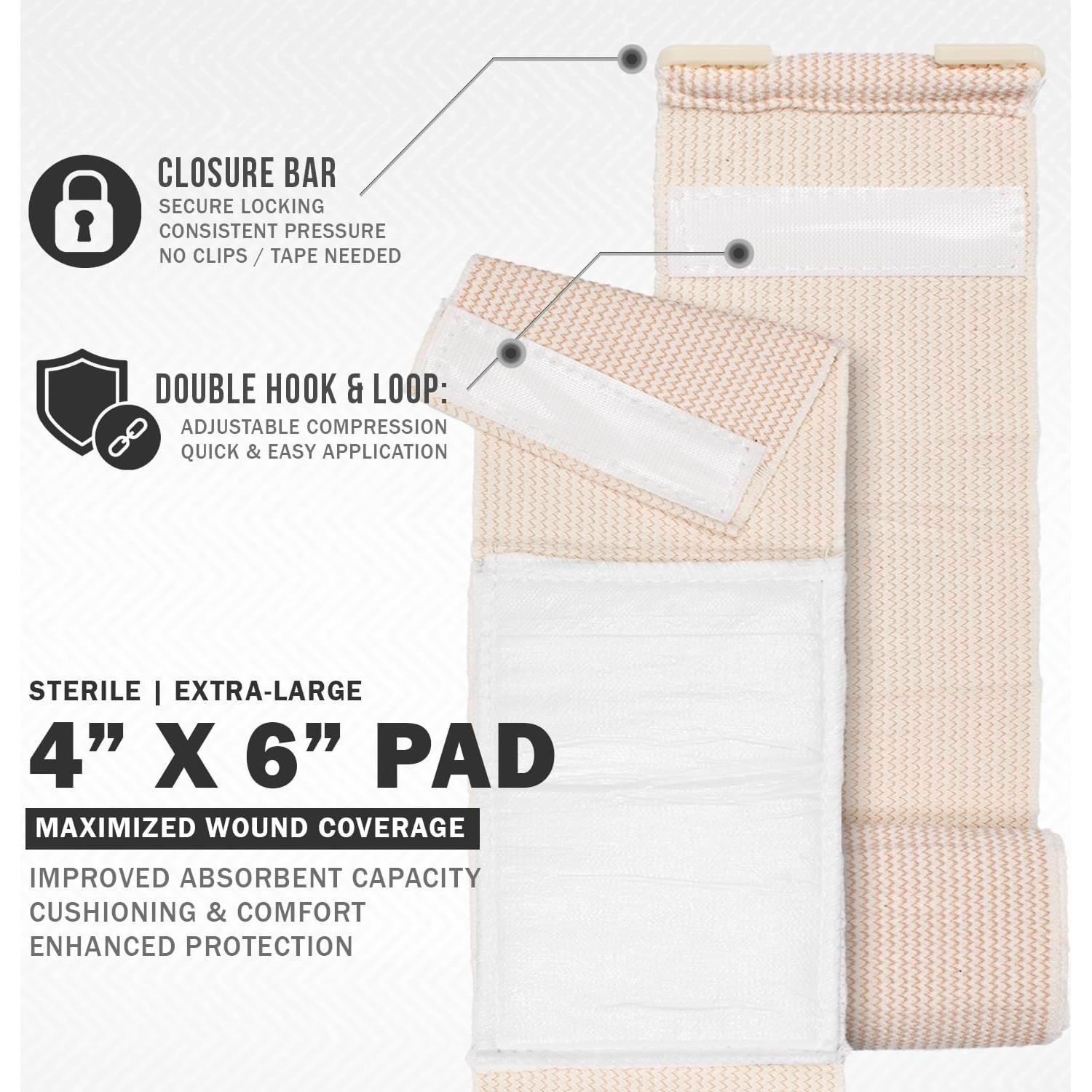 Vendaje de Compresión de Emergencia EVERLIT 10x15 cm - 2 Unidades