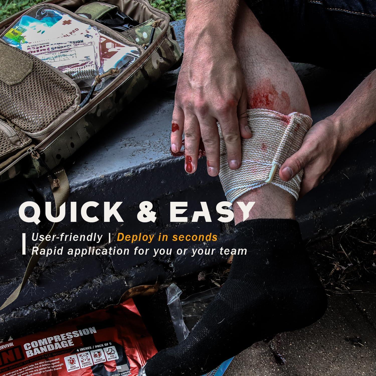 Vendaje de Compresión de Emergencia EVERLIT 10x15 cm - 2 Unidades