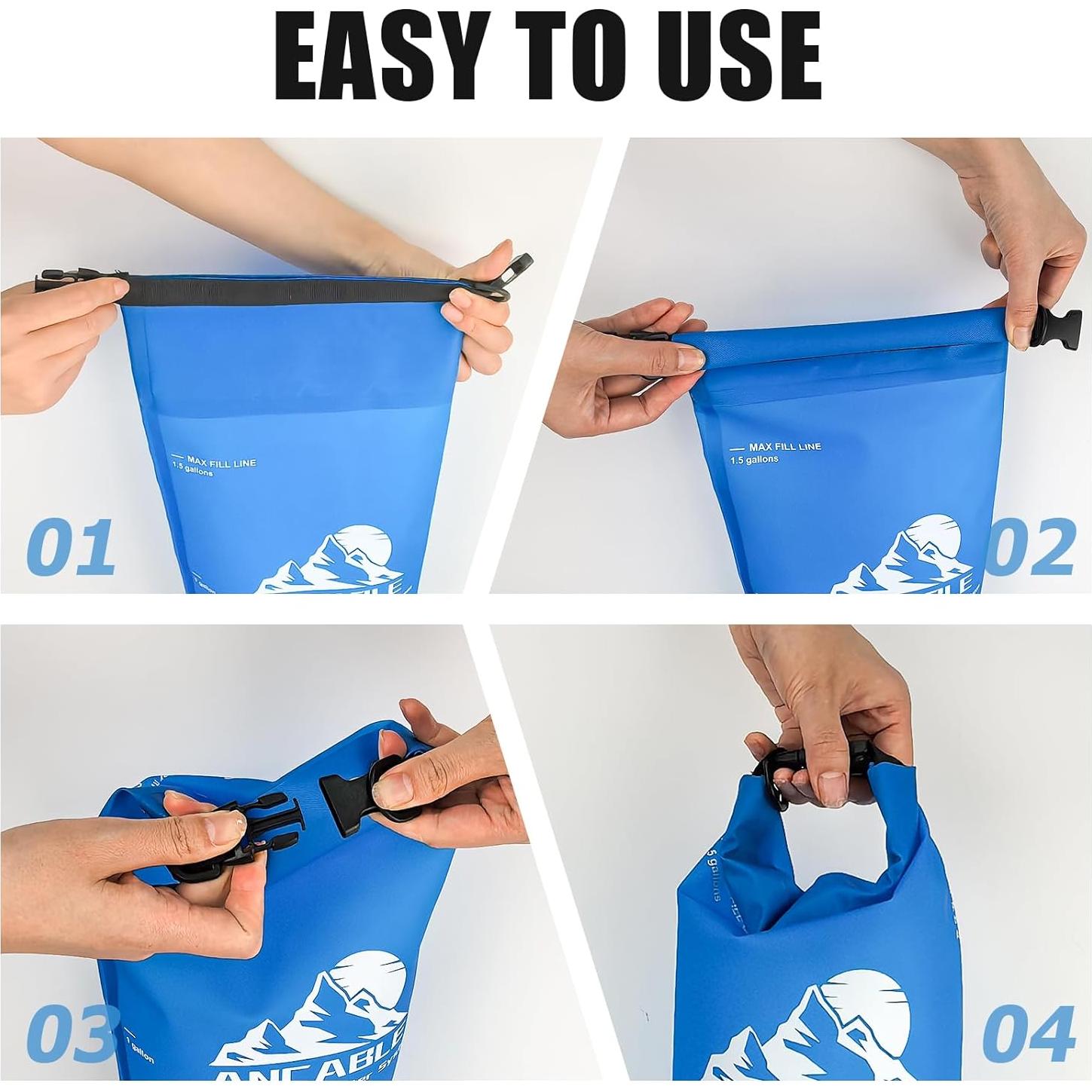 Filtro de Agua por Gravedad Ancable 5.68L para Camping Azul