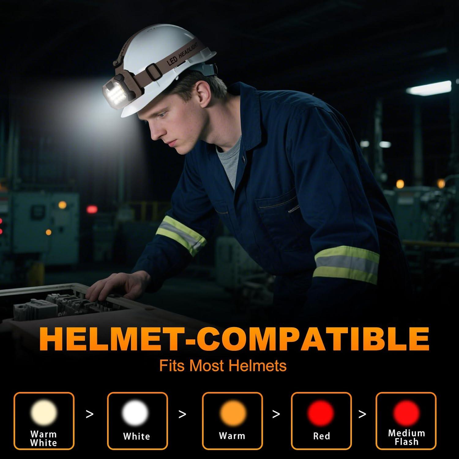 Linterna Frontal LED Recargable 1000 Lúmenes USB C Impermeable