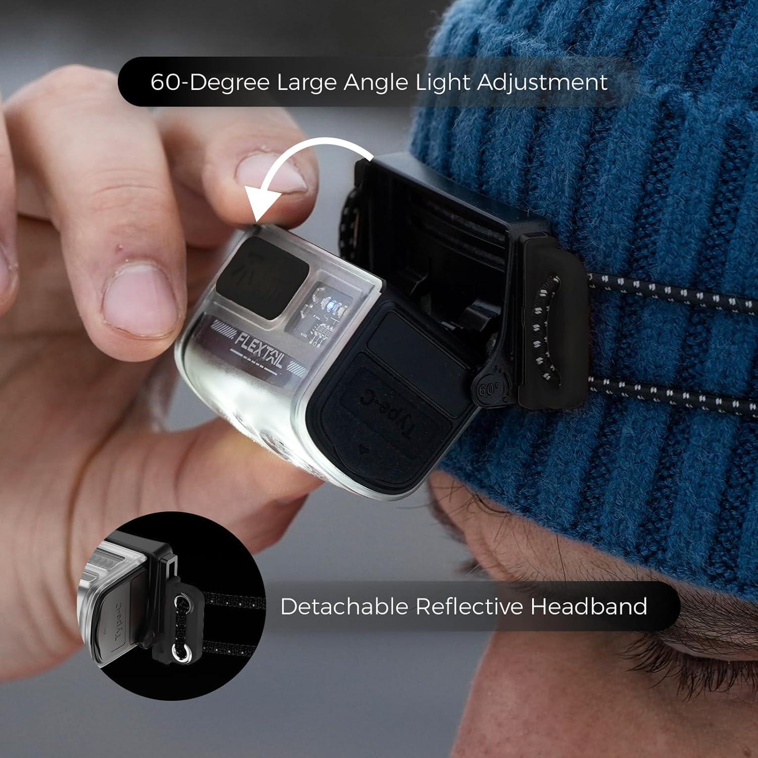 Linterna Frontal Recargable FLEXTAILGEAR 600 Lúmenes USB-C