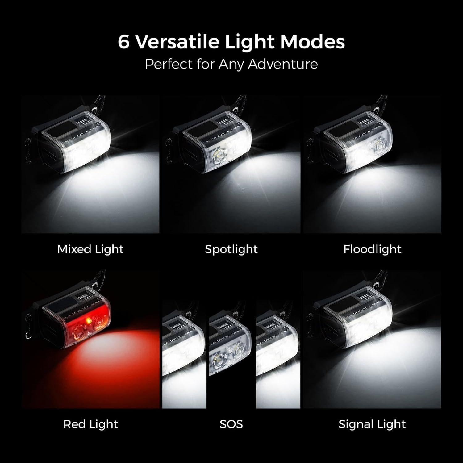 Linterna Frontal Recargable FLEXTAILGEAR 600 Lúmenes USB-C