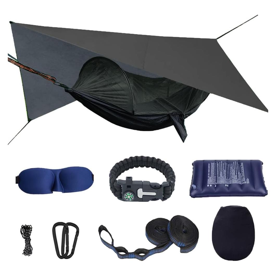 Hamaca de Camping AEETT con Red Antimosquitos y Lona Impermeable