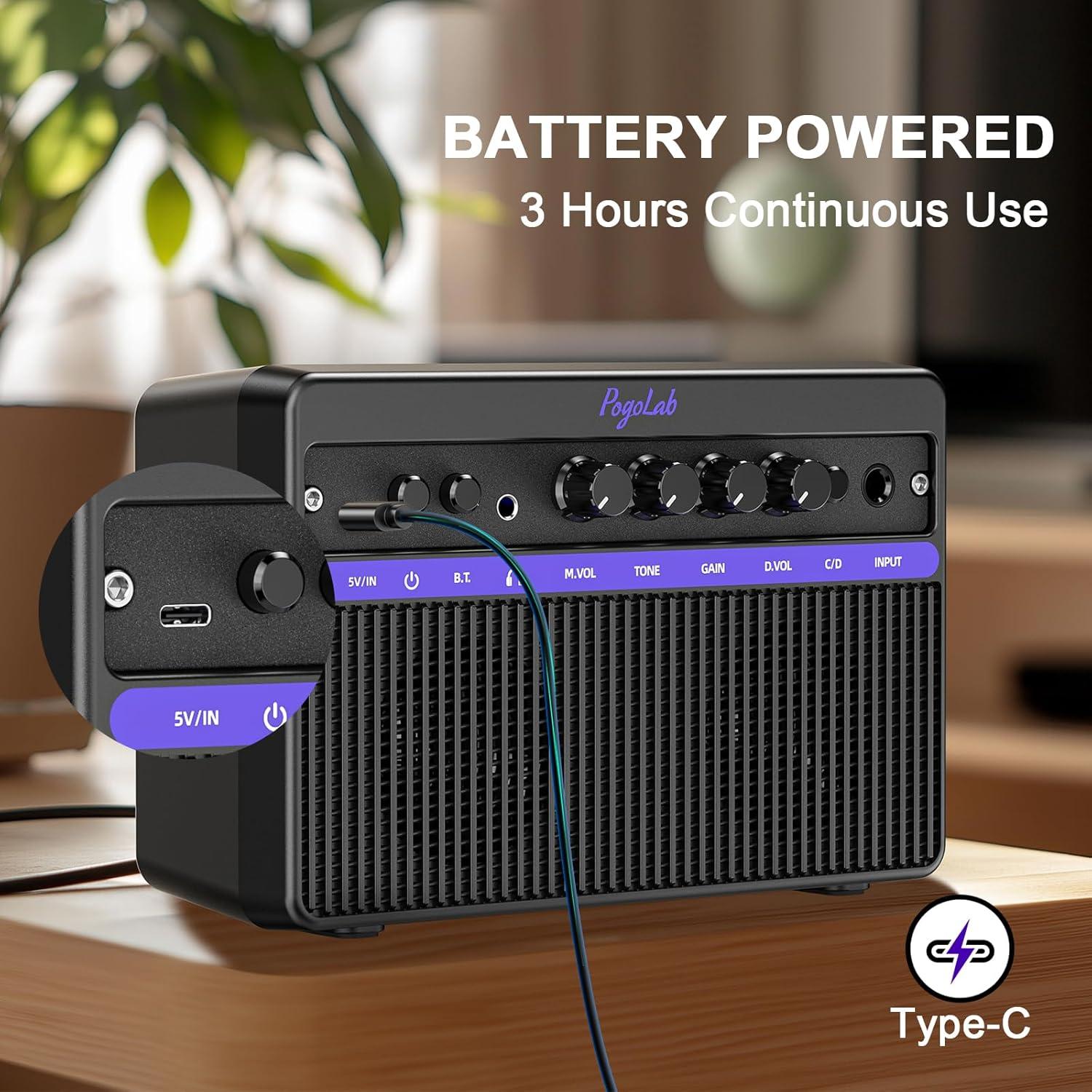 Amplificador de guitarra eléctrica PogoLab Mini 10W Bluetooth