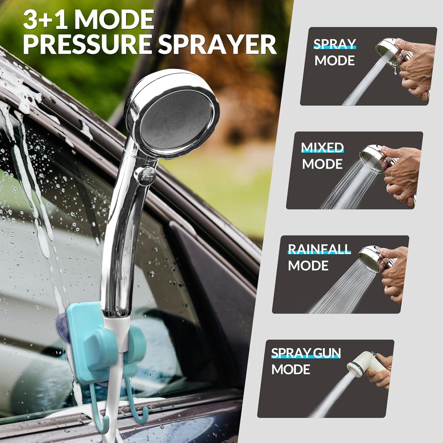 Ducha de Camping Portátil Thallike con Cubo Plegable 28L