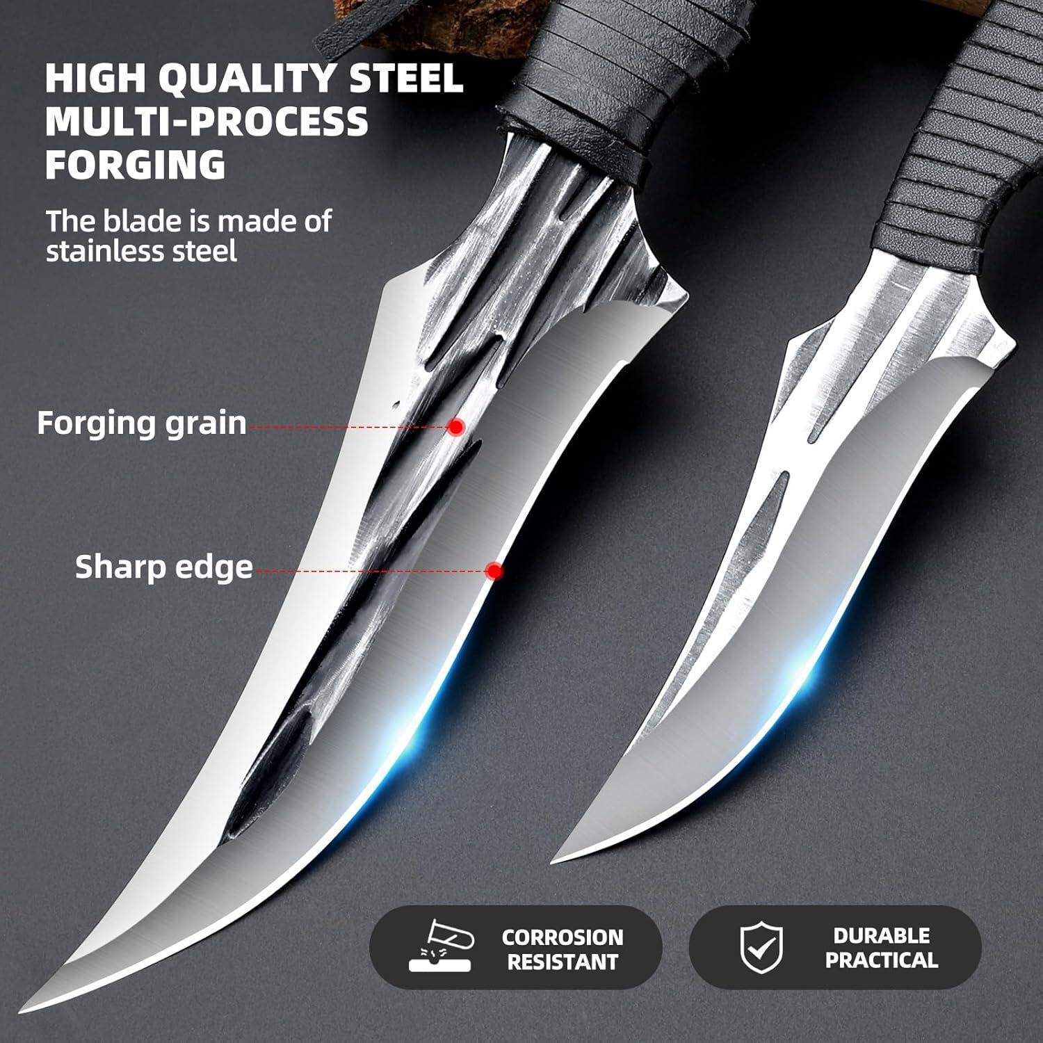 Juego de cuchillos tácticos Veisky 2 piezas con funda camping