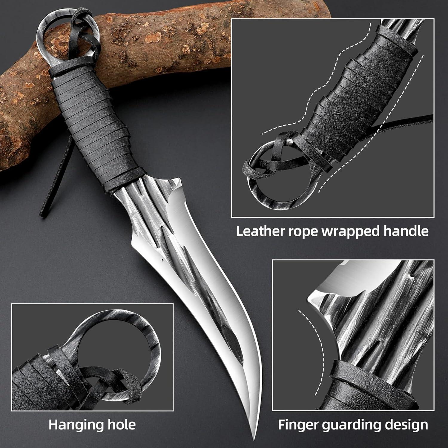 Juego de cuchillos tácticos Veisky 2 piezas con funda camping