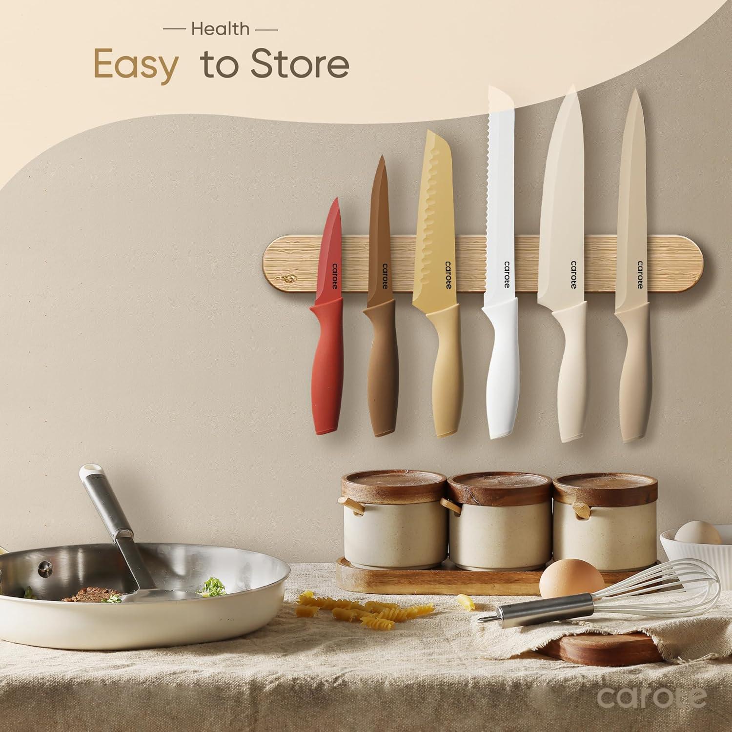 Juego de Cuchillos de Cocina 12 Piezas CAROTE Acero Inoxidable