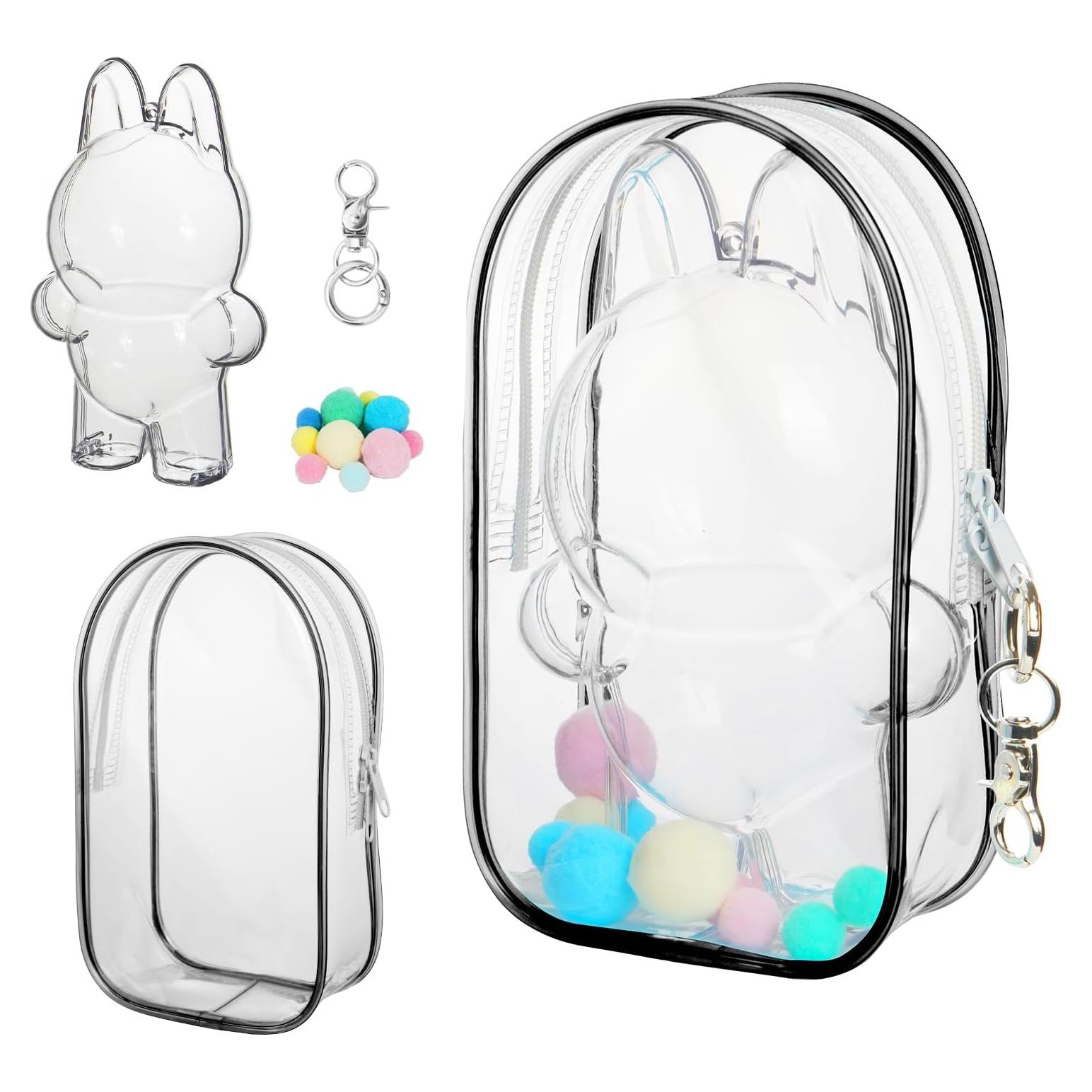 2 Bolsas de Exhibición Clara para Muñecas LABUBU 20.3x10.2cm