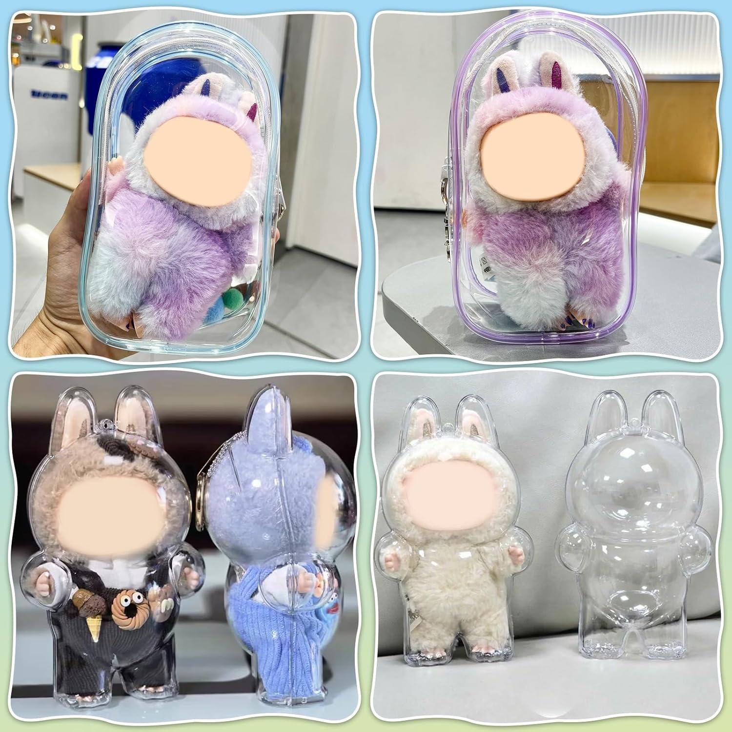 2 Bolsas de Exhibición Clara para Muñecas LABUBU 20.3x10.2cm