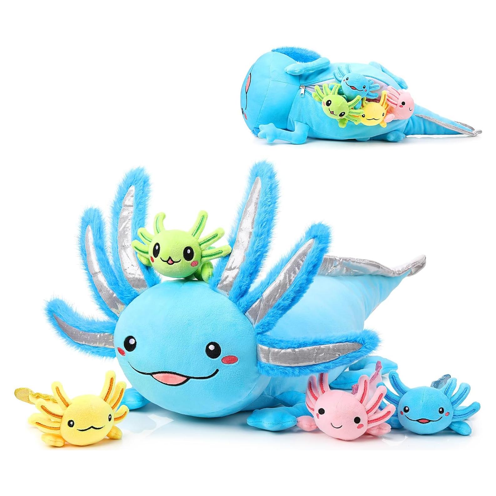 Conjunto de Peluches Axolotl Aoriher 5 Piezas 60 cm Azul