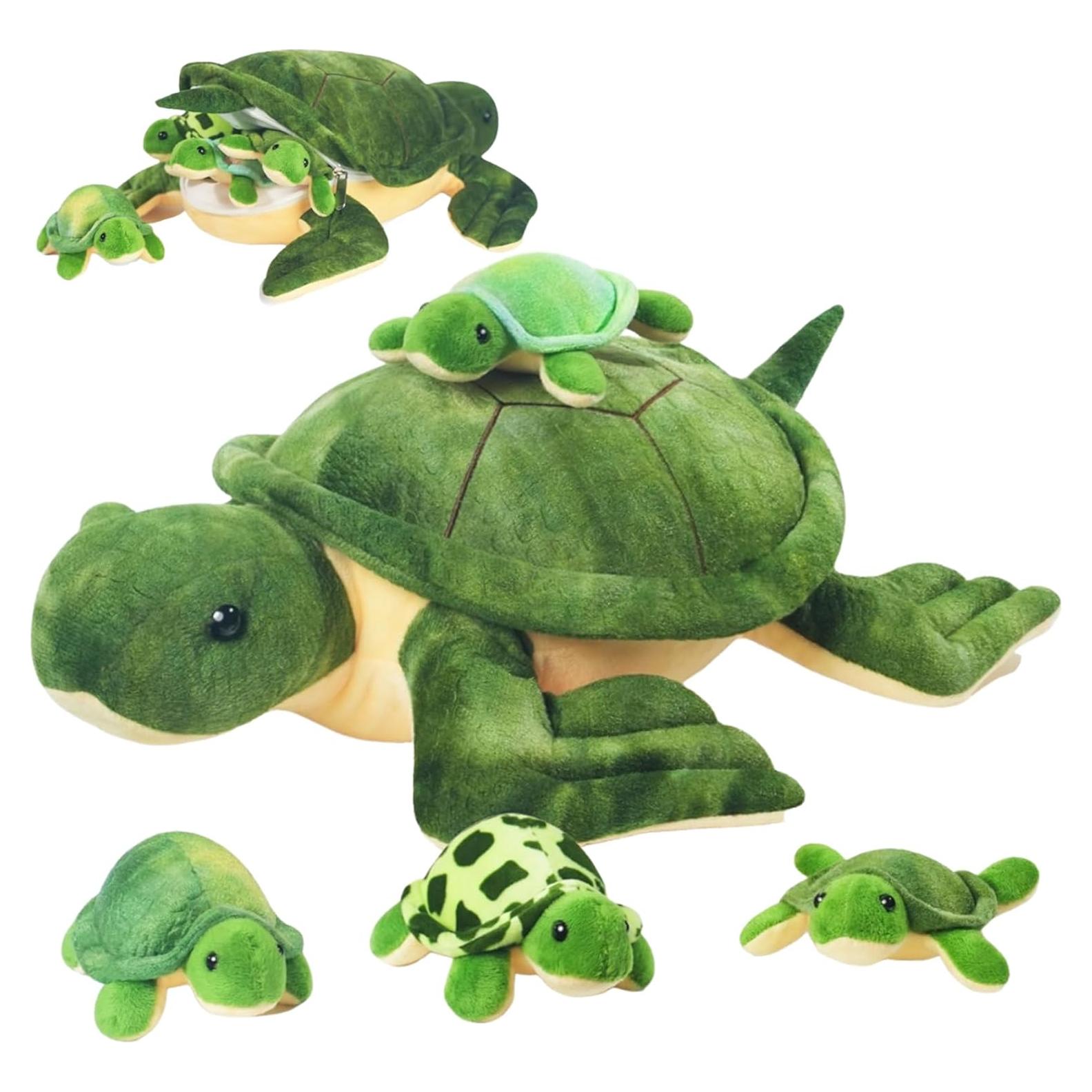Tortuga de Peluche Mamá con 4 Bebés - XYHQYB 40.6 cm