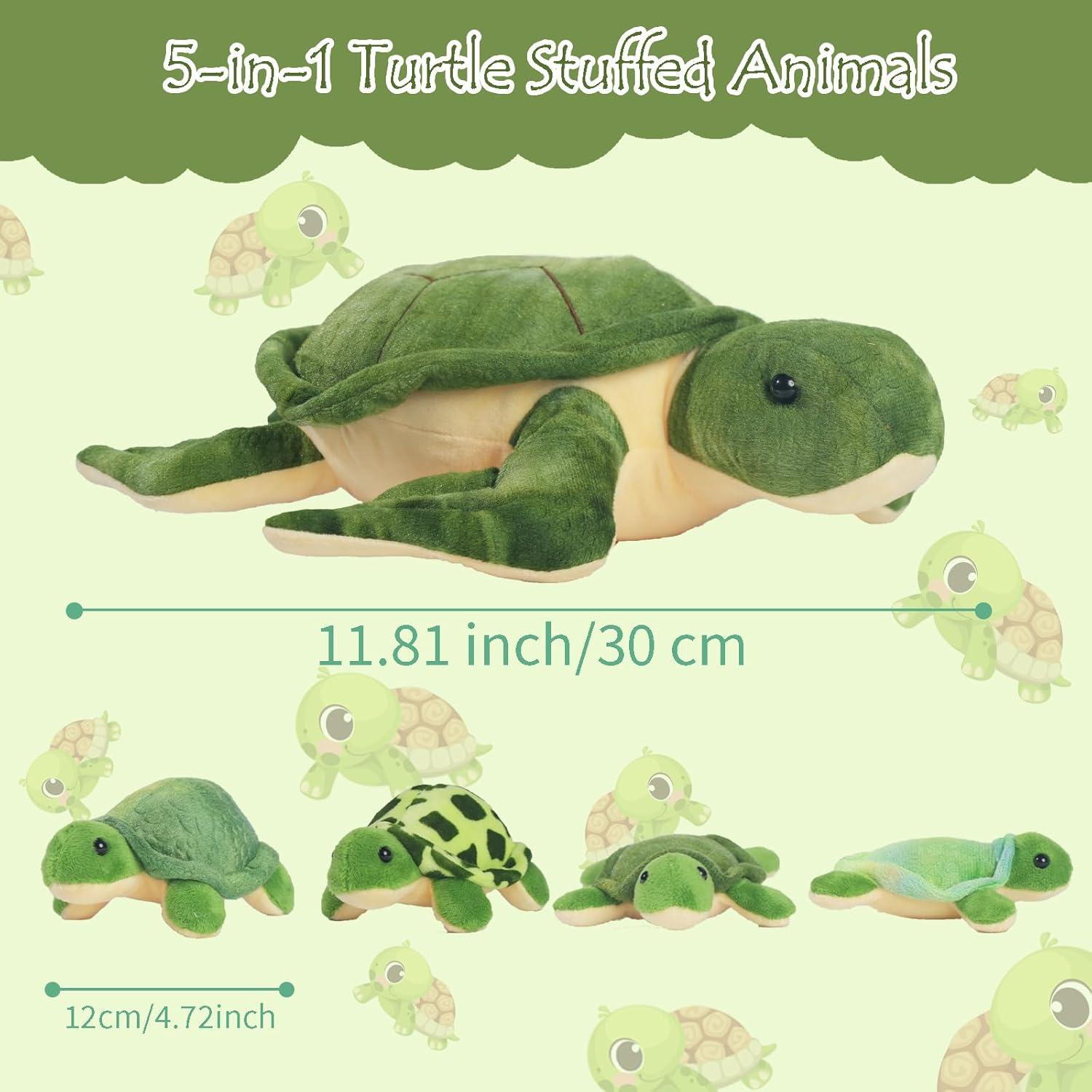 Tortuga de Peluche Mamá con 4 Bebés - XYHQYB 40.6 cm