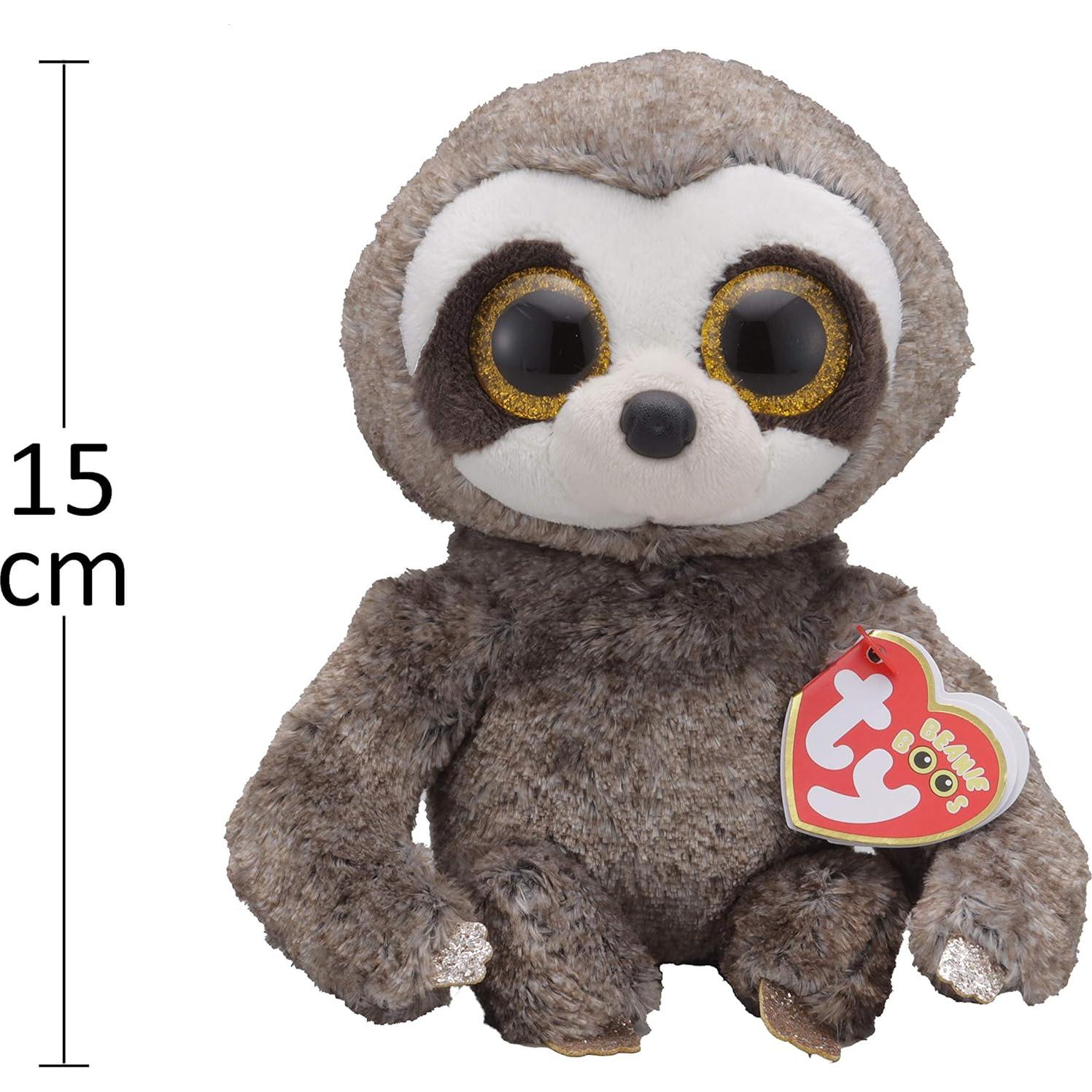 Peluche Ty Beanie Boos Dangler Perezoso Gris 80g