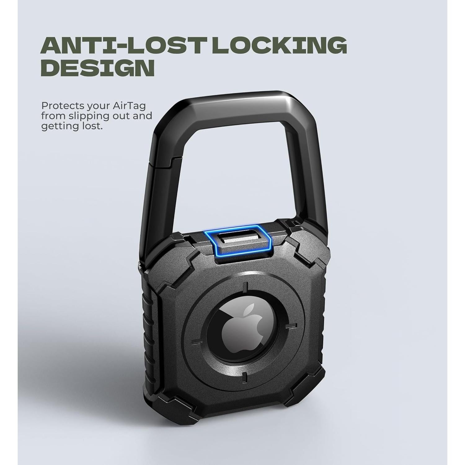 Funda DEXNOR para Apple AirTag con mosquetón, negra
