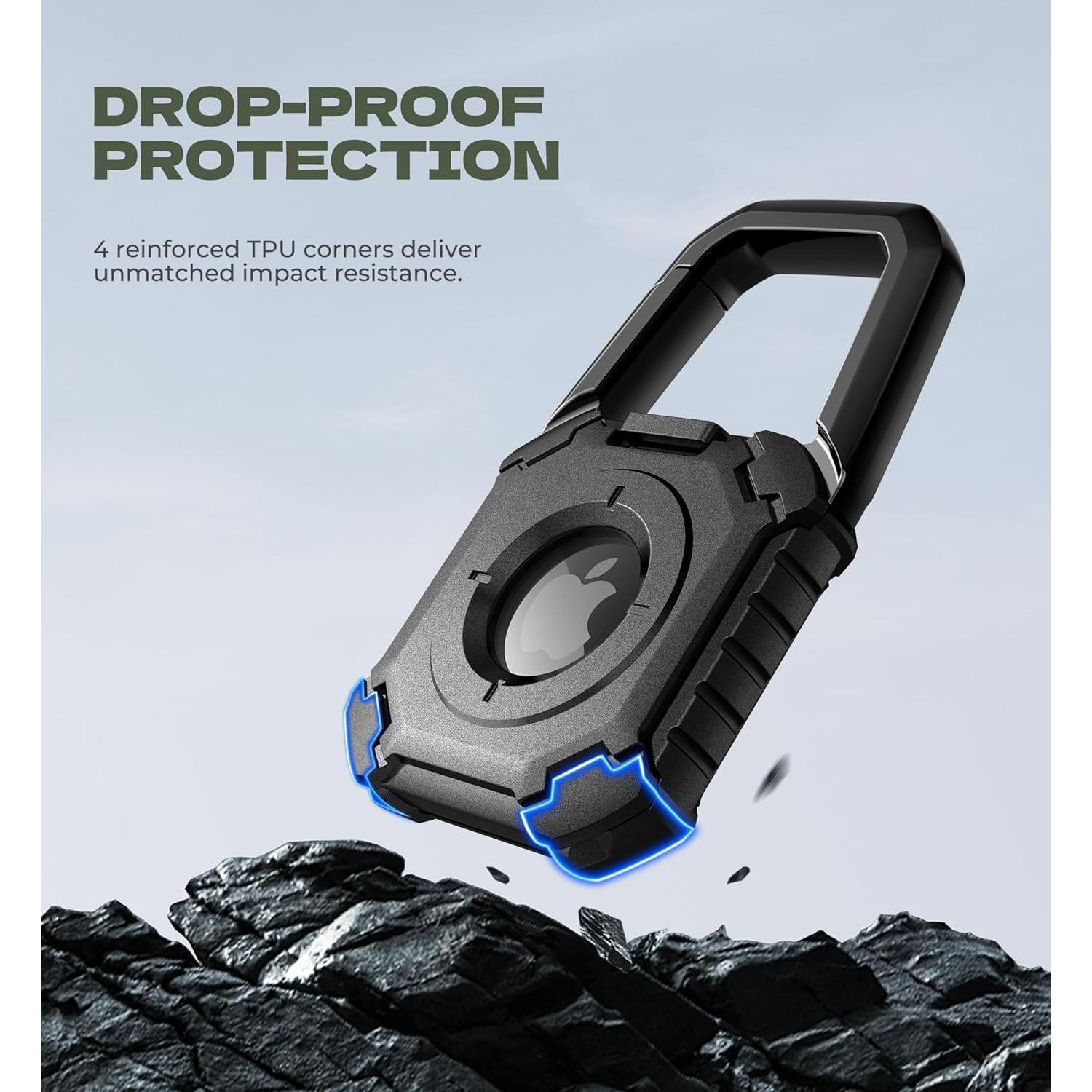 Funda DEXNOR para Apple AirTag con mosquetón, negra