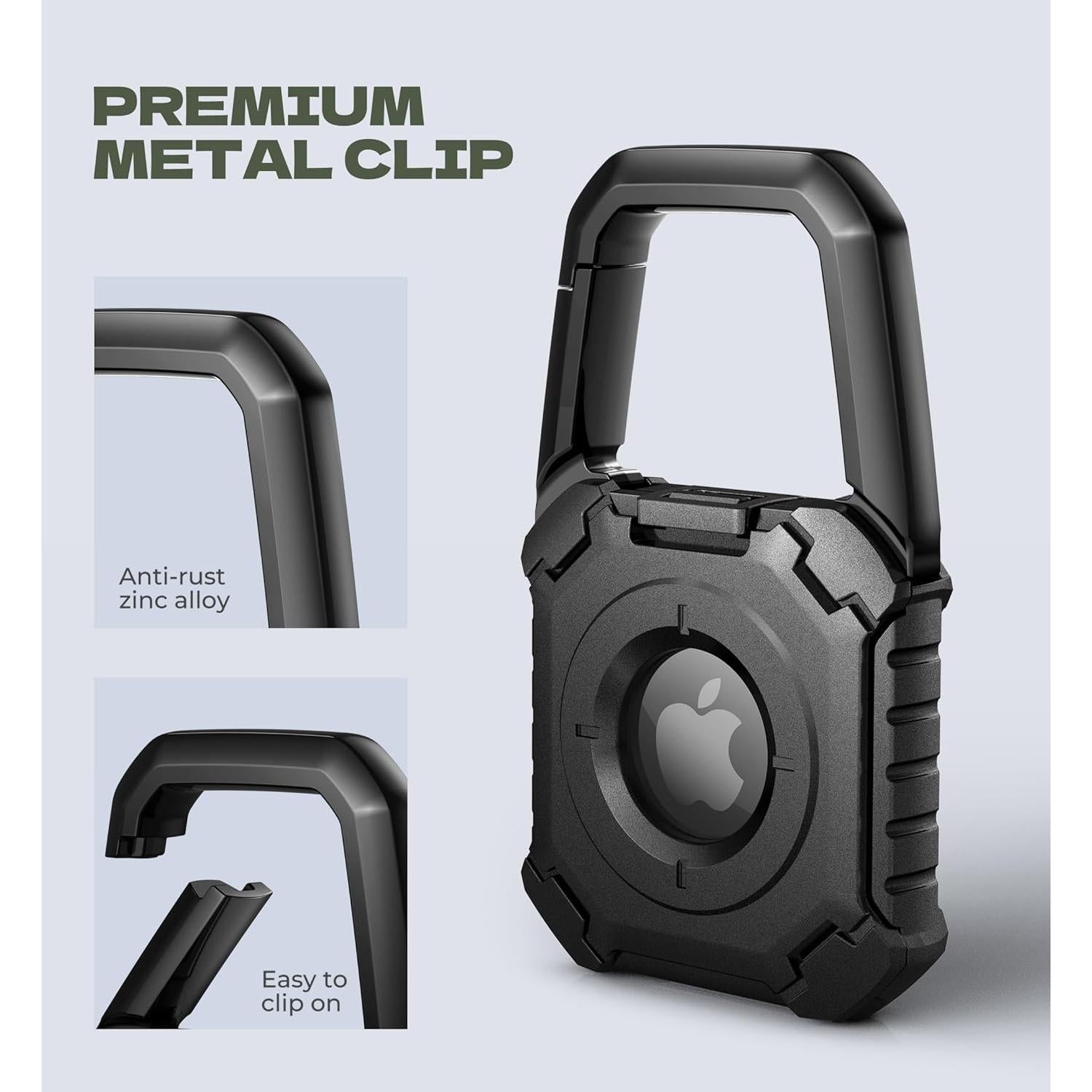 Funda DEXNOR para Apple AirTag con mosquetón, negra