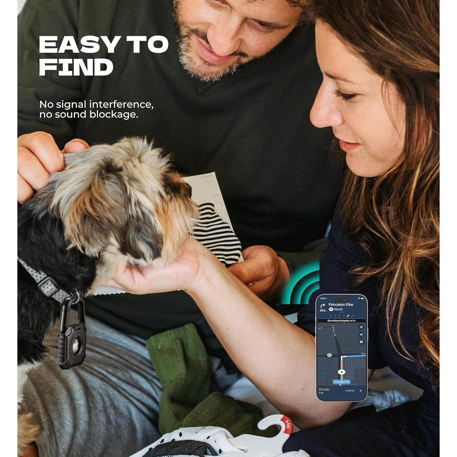 Funda DEXNOR para Apple AirTag con mosquetón, negra