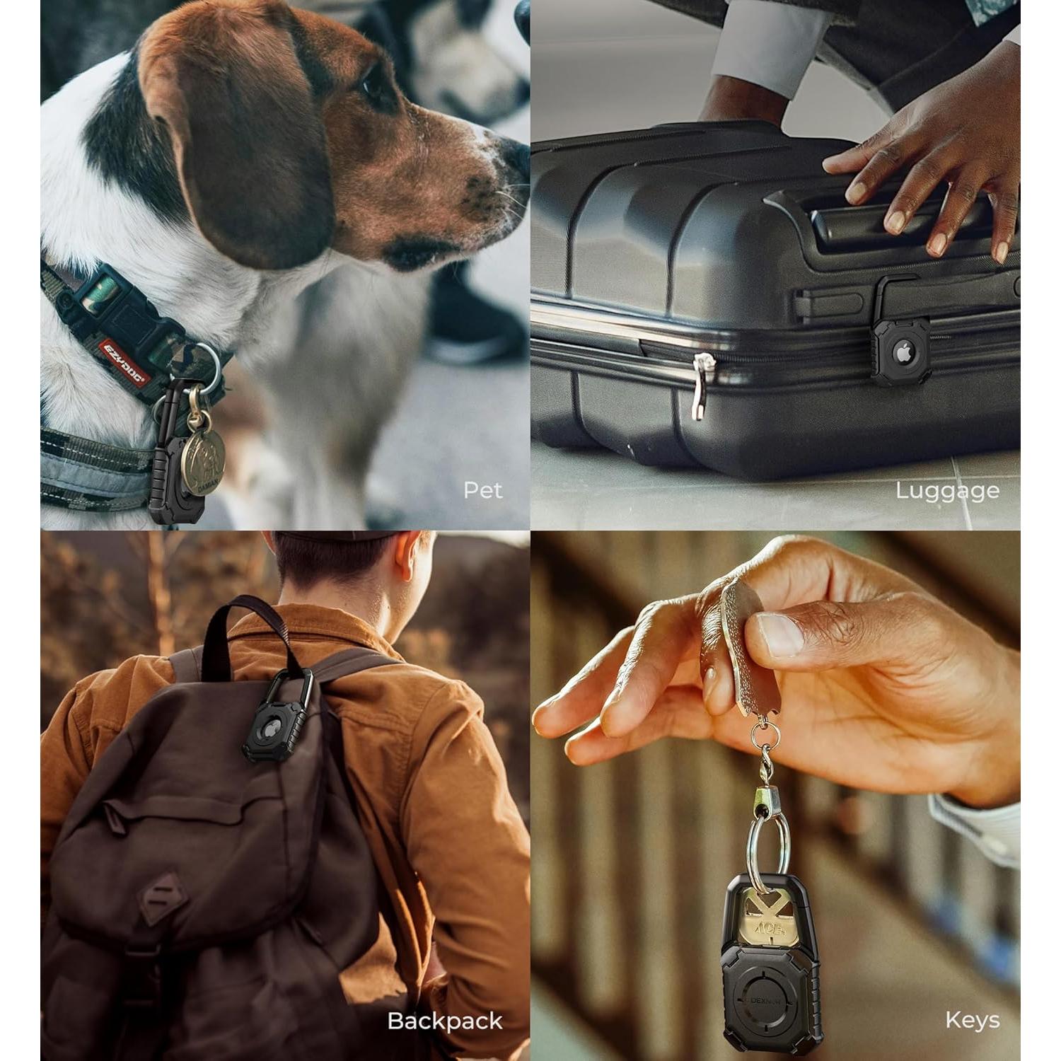 Funda DEXNOR para Apple AirTag con mosquetón, negra