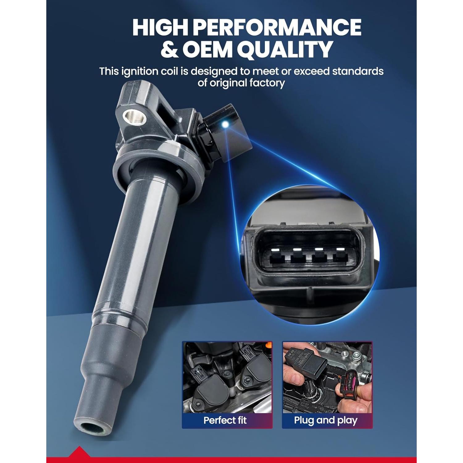 Bobinas de Encendido KAX UF230 - 8 Paquetes para Toyota y Lexus