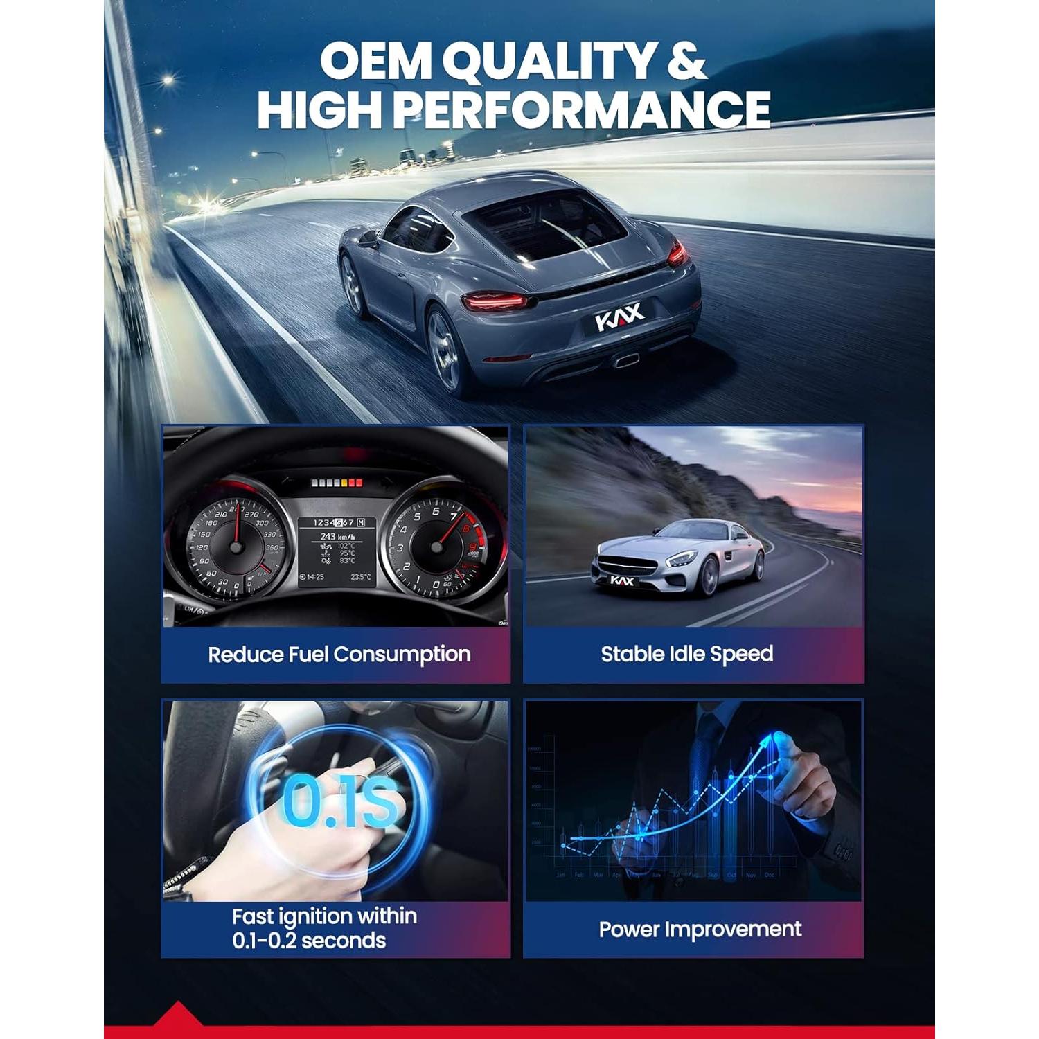 Bobinas de Encendido KAX UF230 - 8 Paquetes para Toyota y Lexus