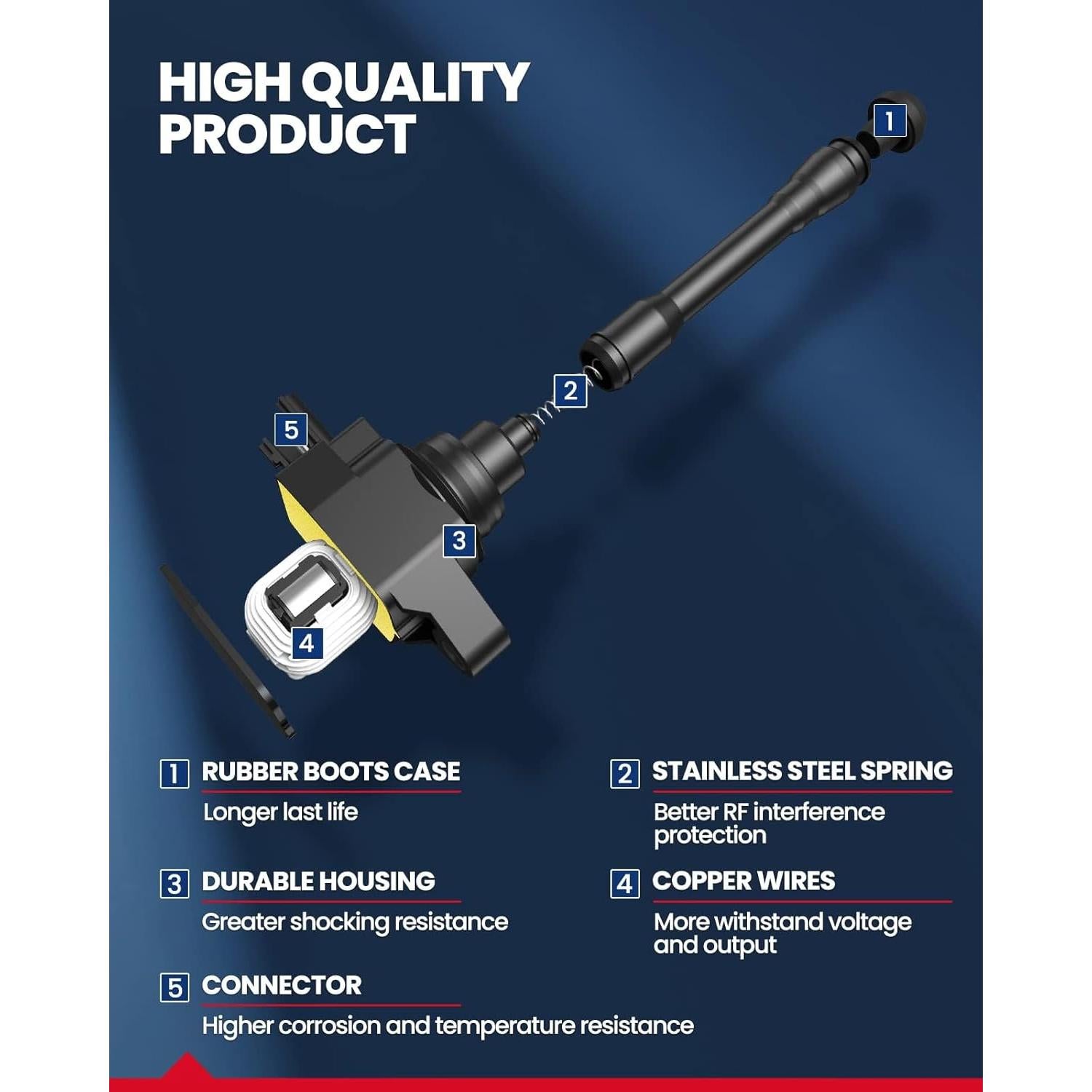 Bobina de Encendido KAX UF155 3 Paquetes Compatible Toyota