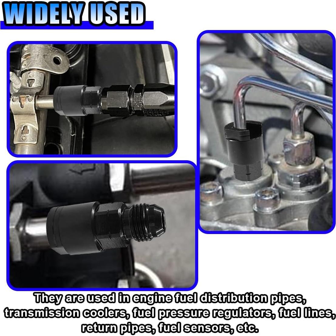 Adaptador de Riel de Combustible EFI KITUREK 3/8" Aluminio 2 Piezas