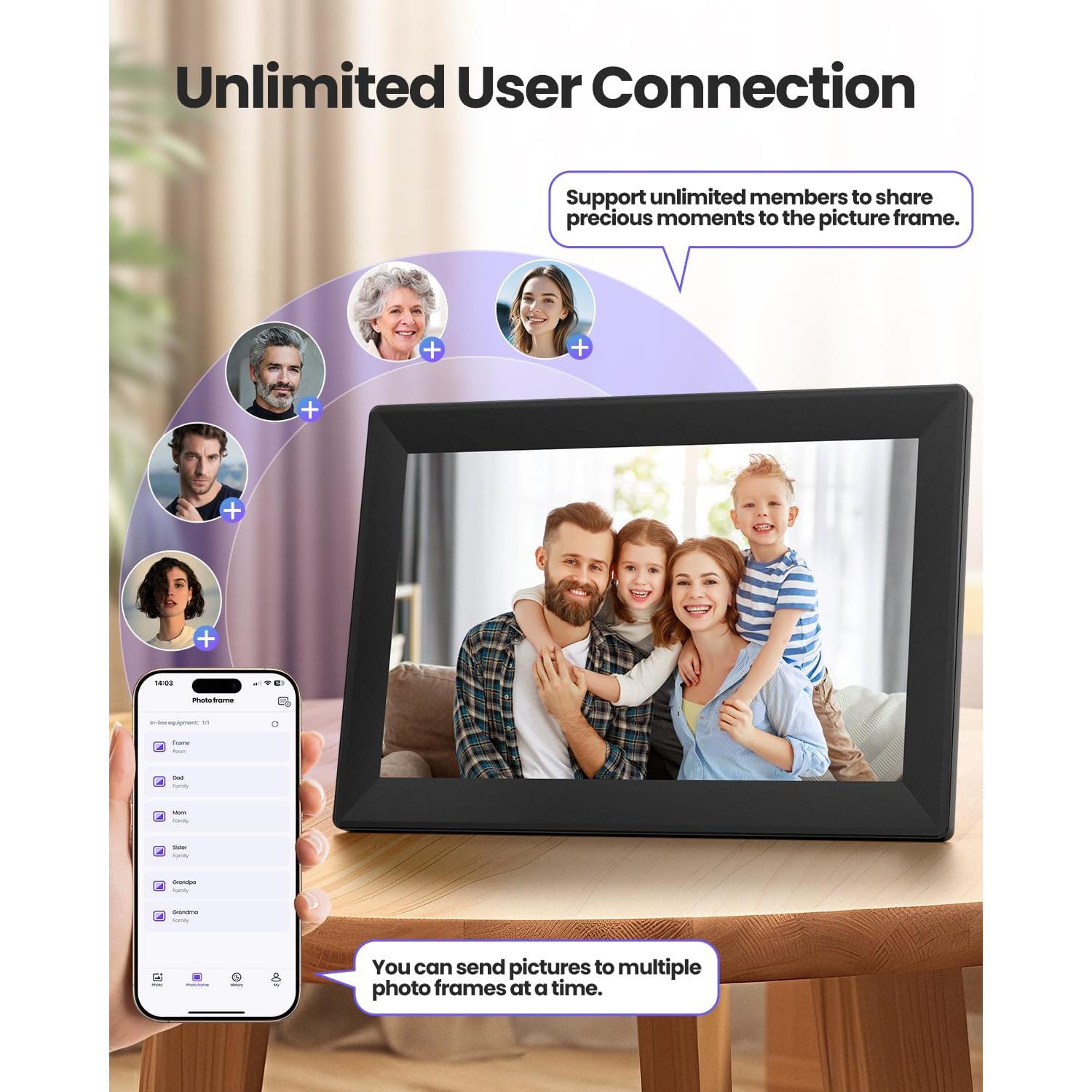 Marco de Fotos Digital WiFi 10.1" Uhale - Pantalla HD 16GB