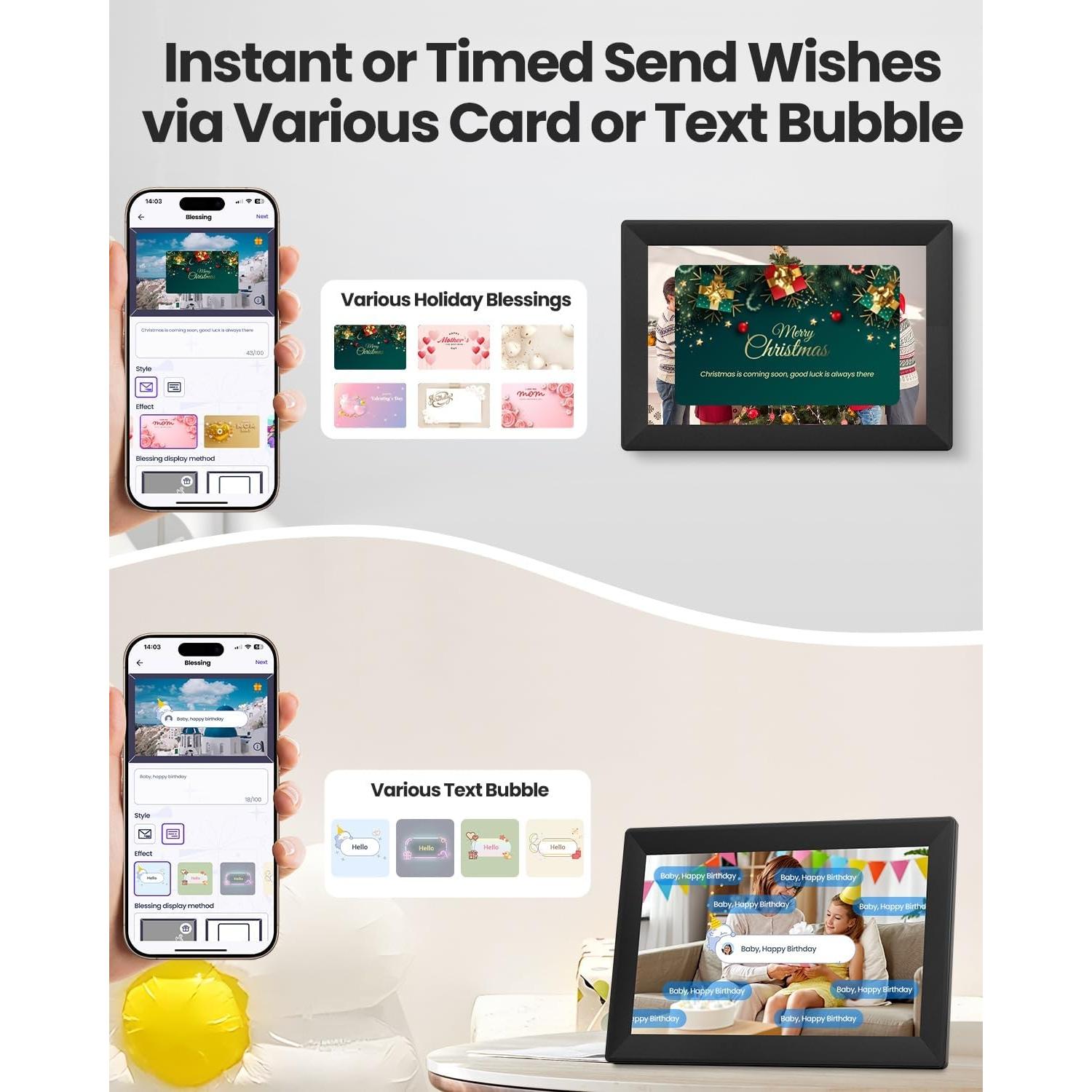 Marco de Fotos Digital WiFi 10.1" Uhale - Pantalla HD 16GB