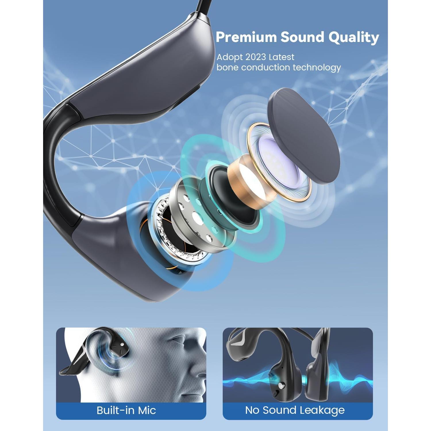 Auriculares Bluetooth MONODEAL DV68 Conducción Ósea IP67 15h