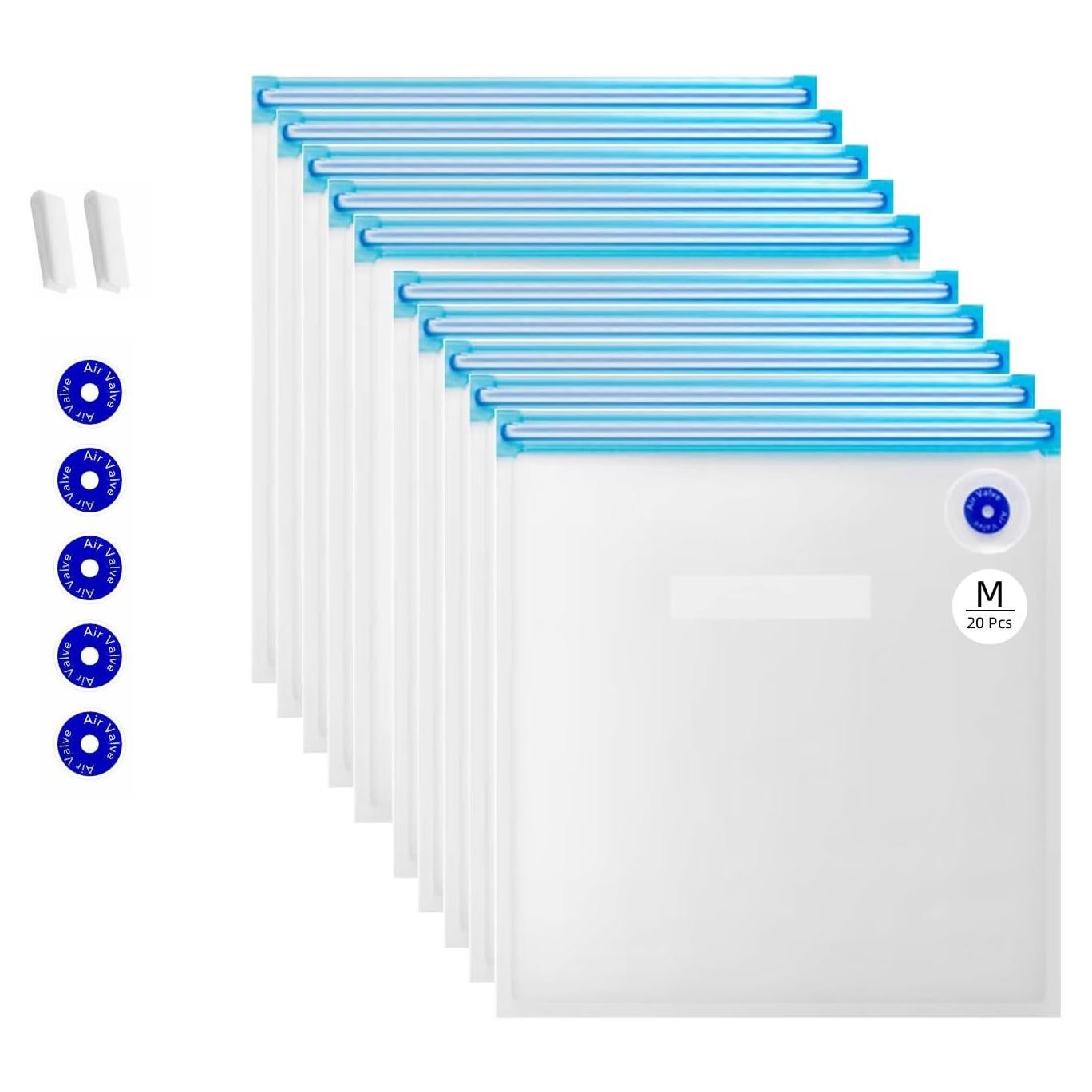 Bolsas Sous Vide Reutilizables 20 Pcs M 21.6x21.6 cm Libre de BPA