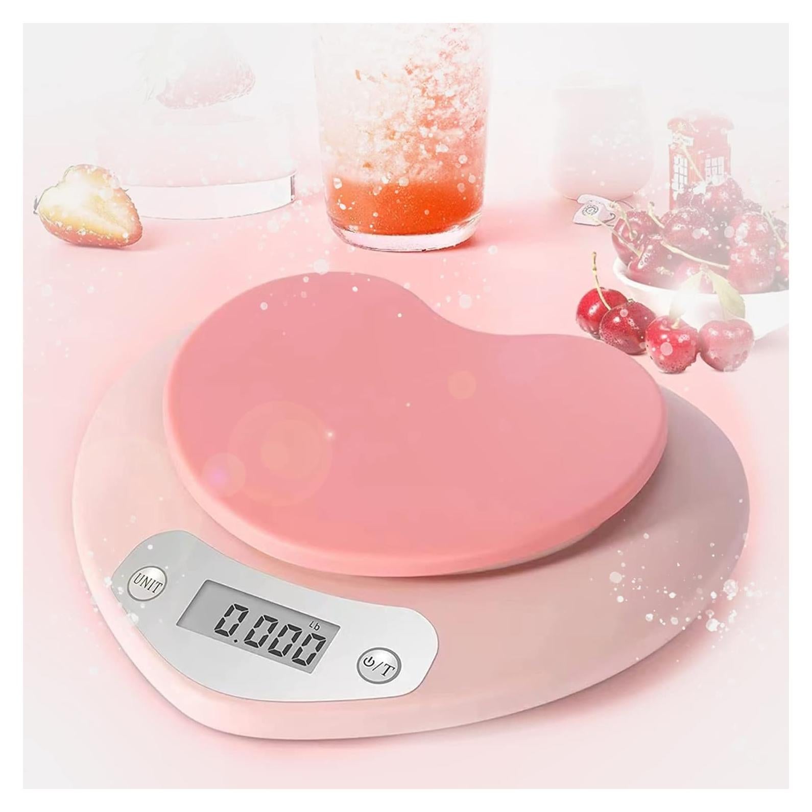 Balanza de Cocina YRY Rosa Corazón 5 kg LCD Tare Precisa