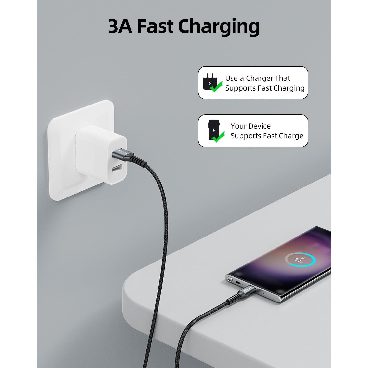 Cable USB C Corto 0.15m HOTNOW Carga Rápida 3 Paquete